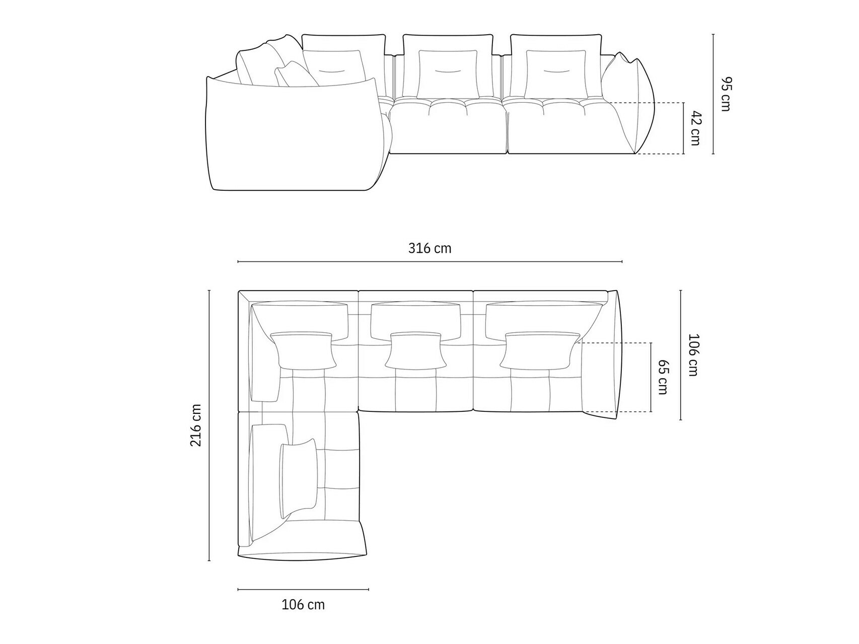 Sarokkanapé Benorli 105 (Casino Stone)