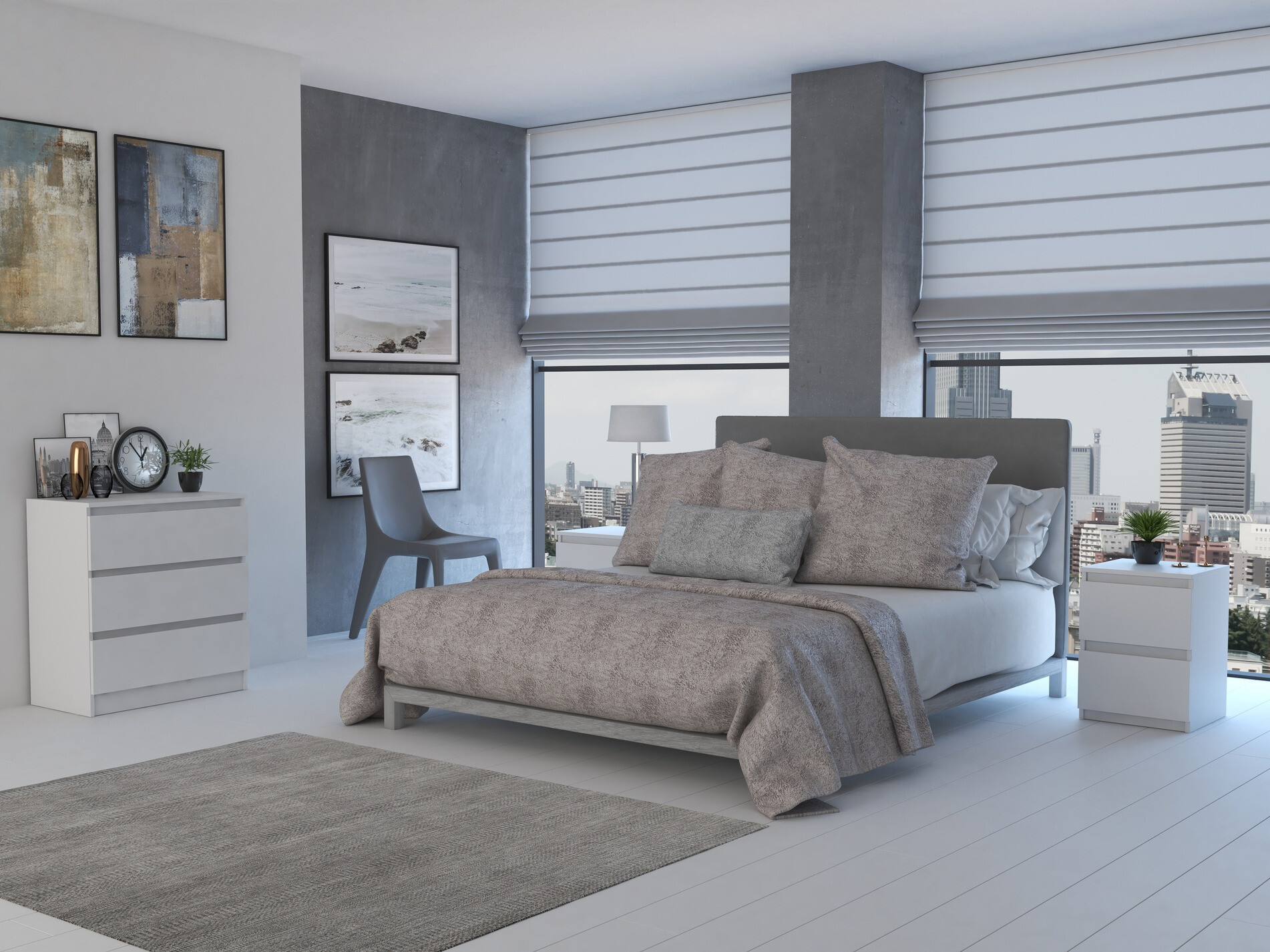 Éjjeliszekrény Elbvelu 107 (Fehér)