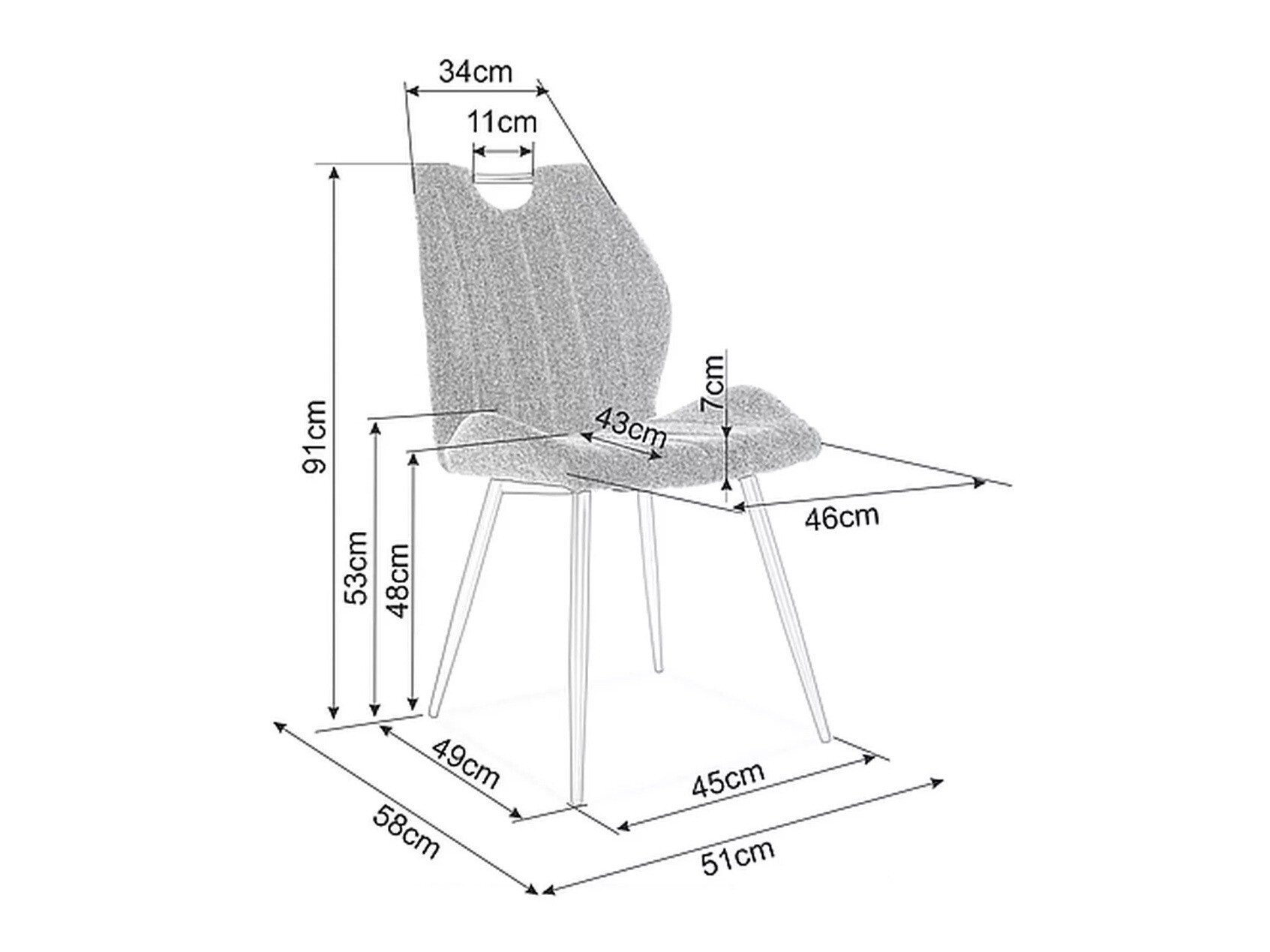 Szék Detroit 716 (Sárga)