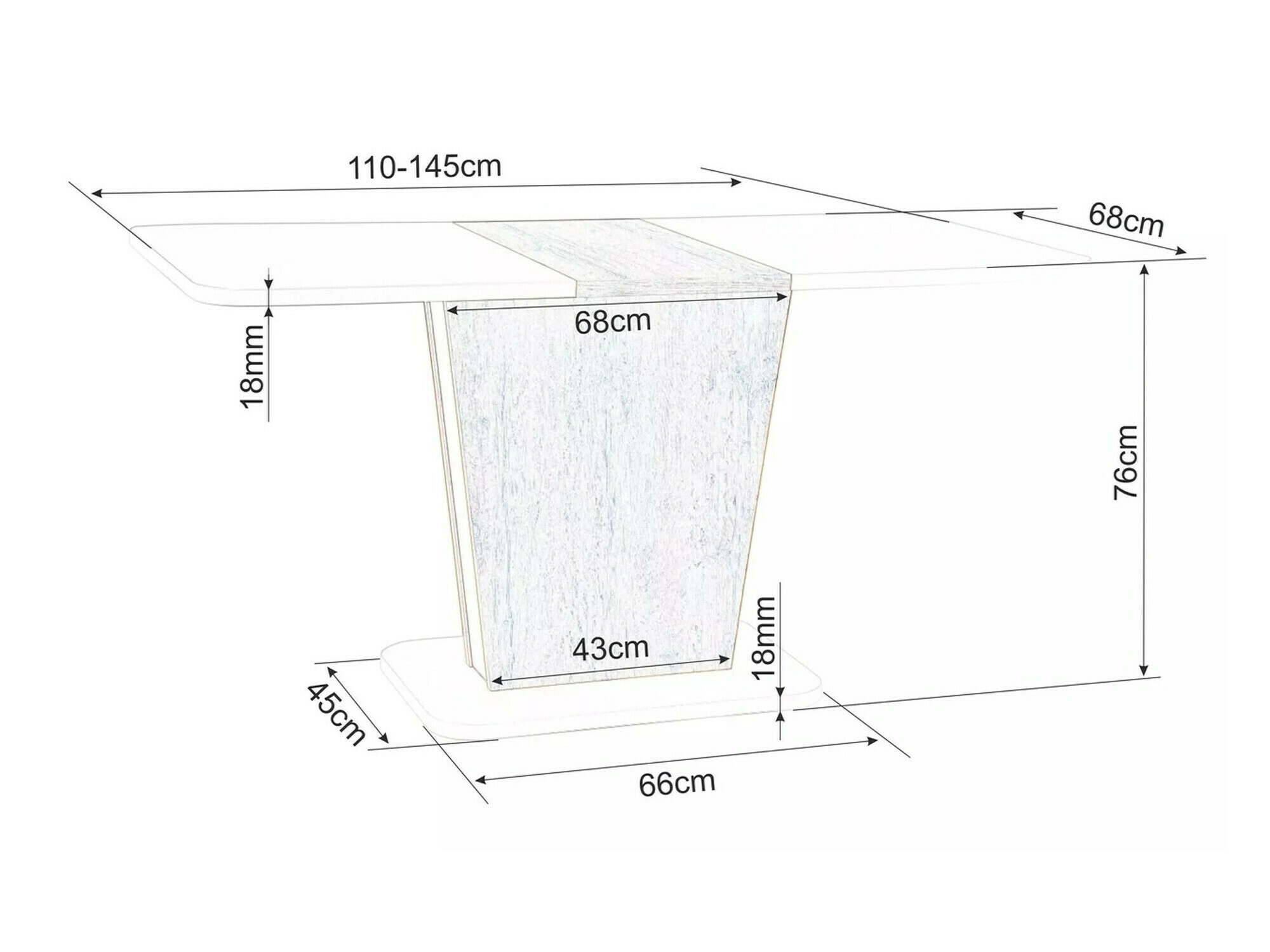 Asztal Detroit 322 (Kasmír + Tölgy)
