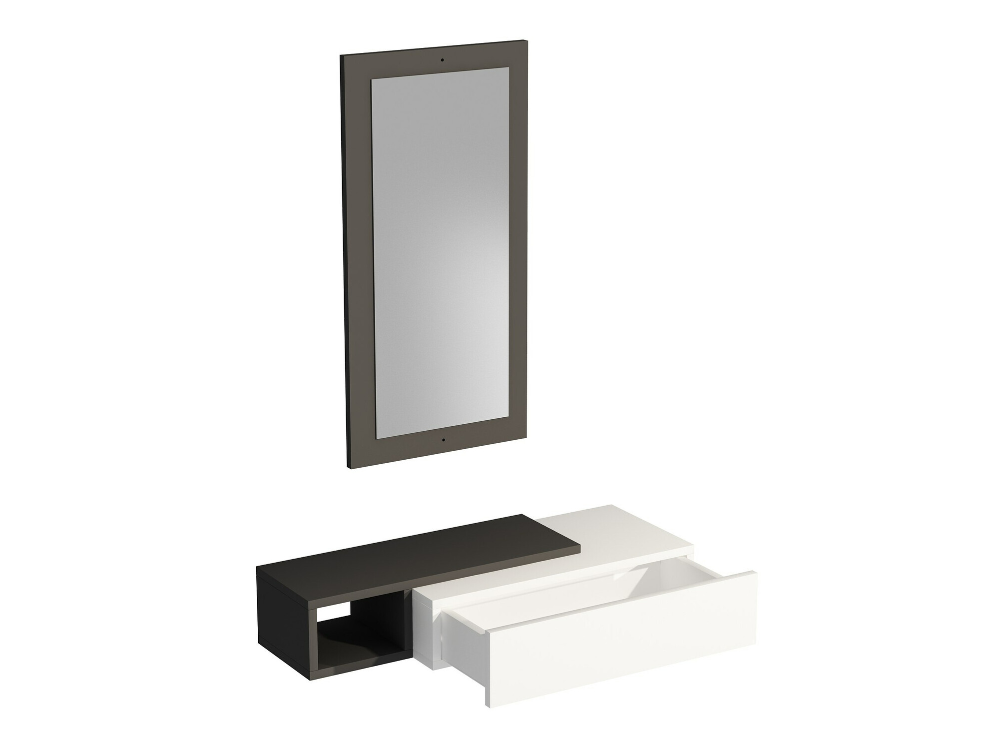 Fésülködő asztal Kailua 2466 (Fehér + Antracit)