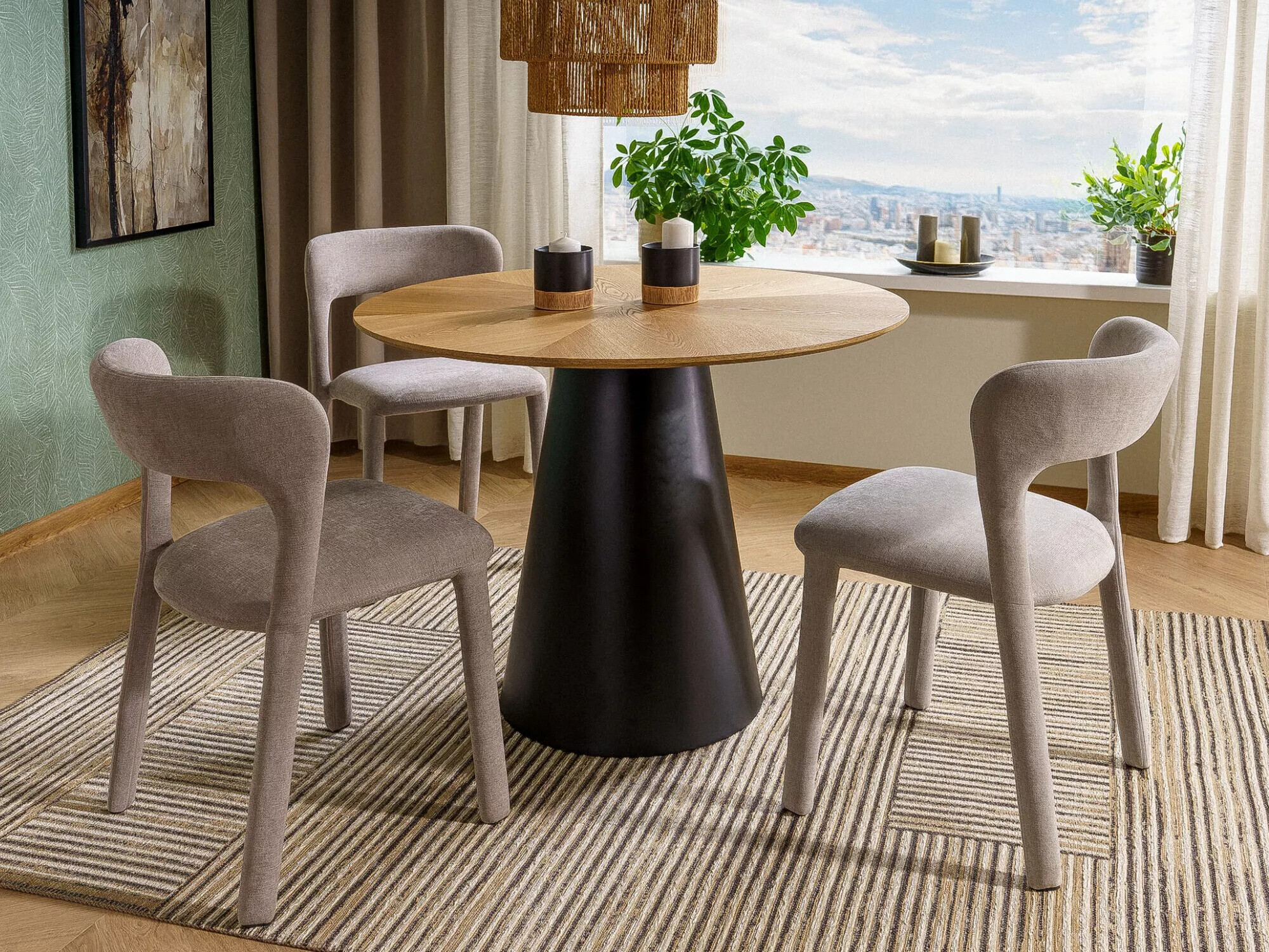 Asztal Detroit 733 (Tölgy + Fekete)