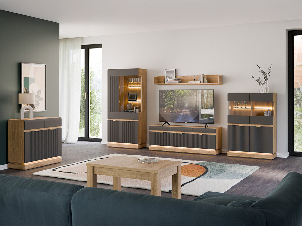 Komód Teselbu 102 (Antracit + Tölgy)