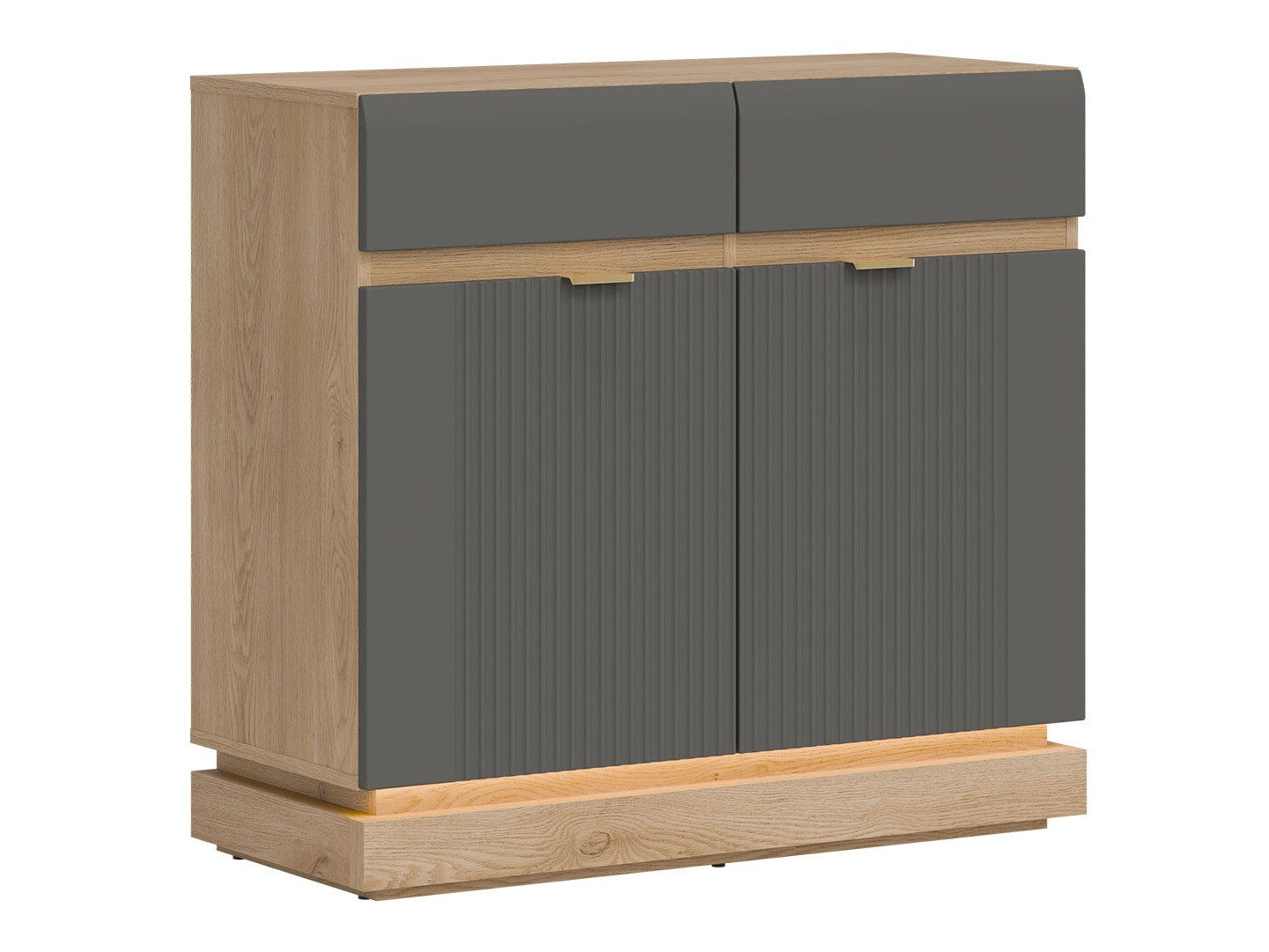 Komód Teselbu 102 (Szürke + Tölgy)