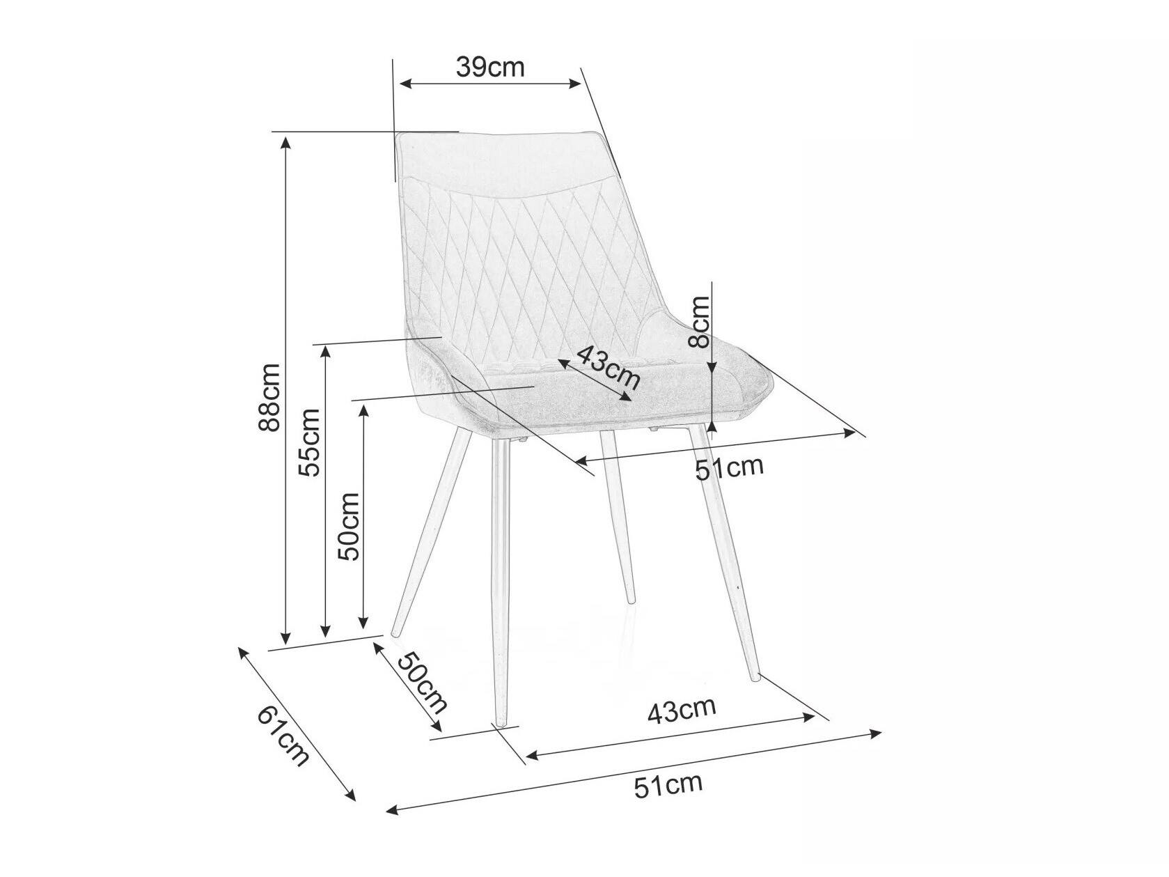 Szék Detroit 732 (Világosbarna)
