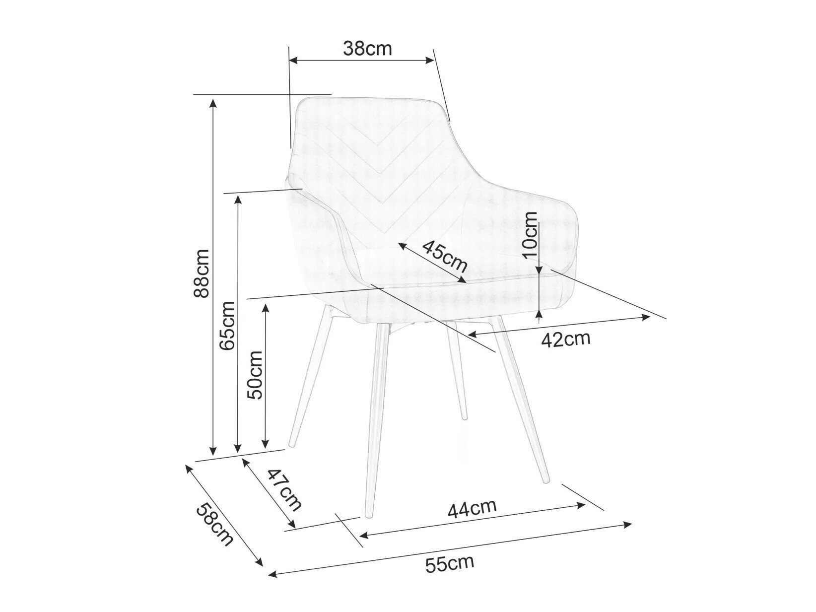 Szék Detroit 734 (Fekete)