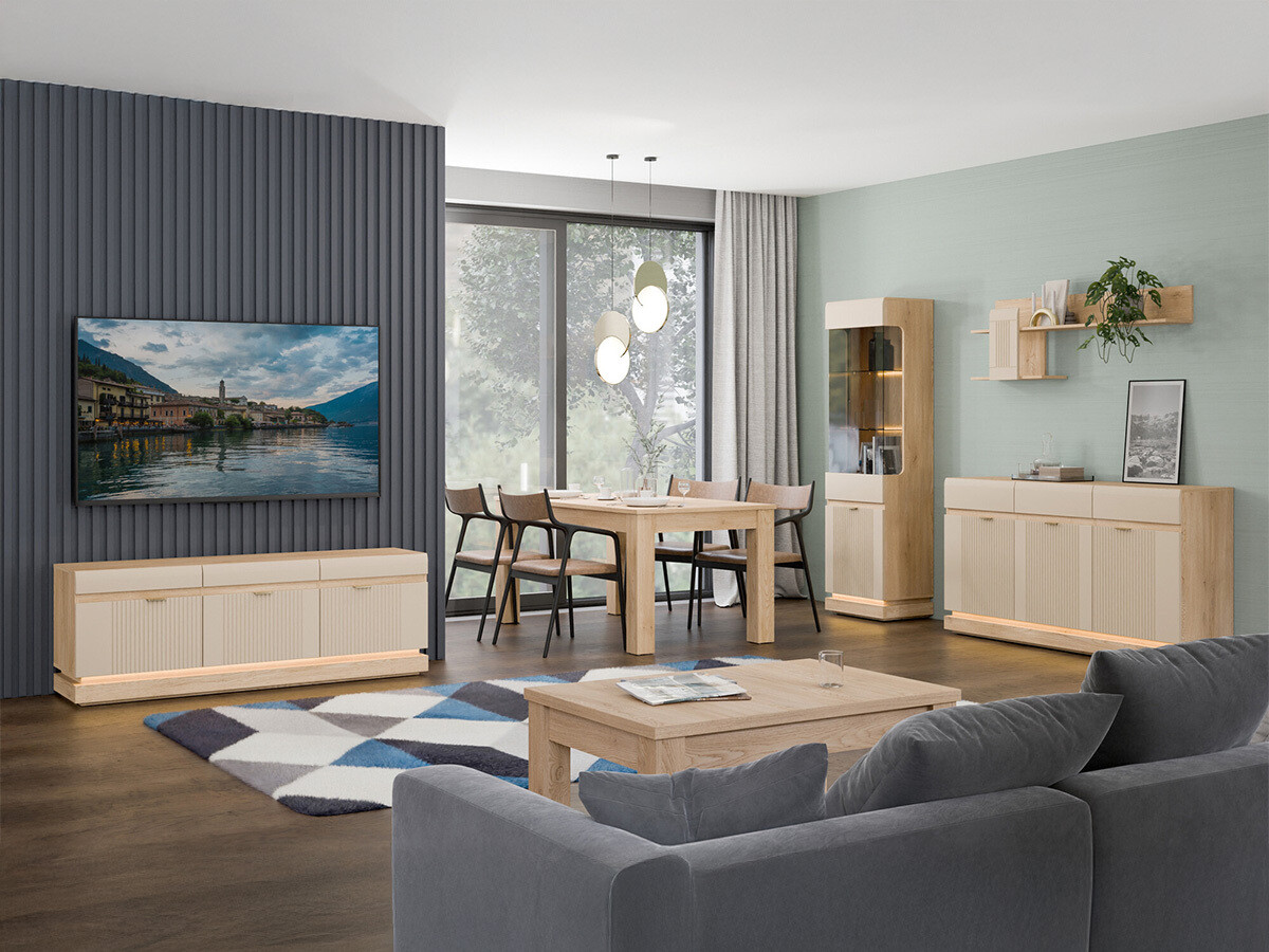 TV-állvány Teselbu 100 (Kasmír + Torro tölgy)