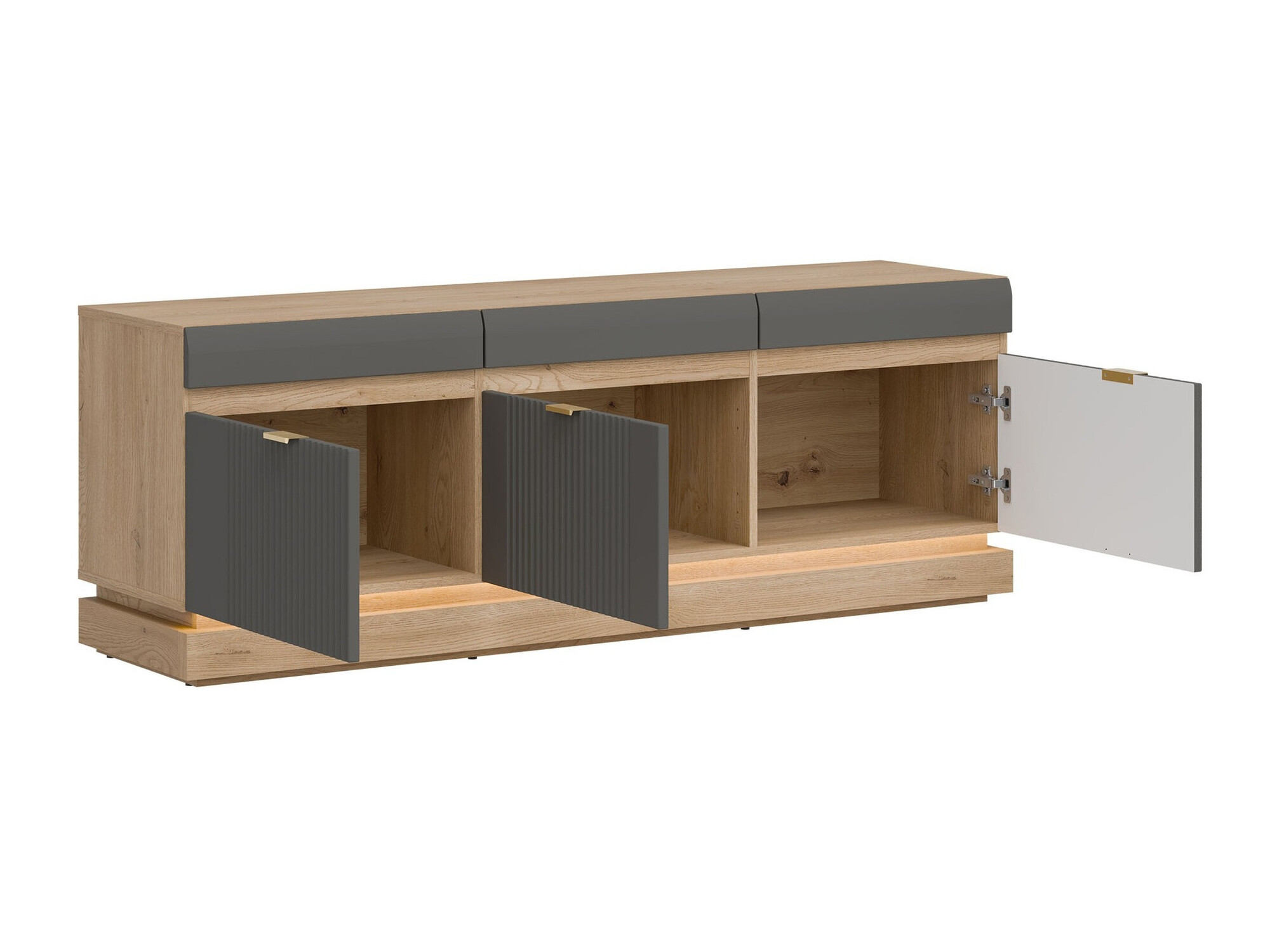 TV-állvány Teselbu 100 (Szürke + Torro tölgy)