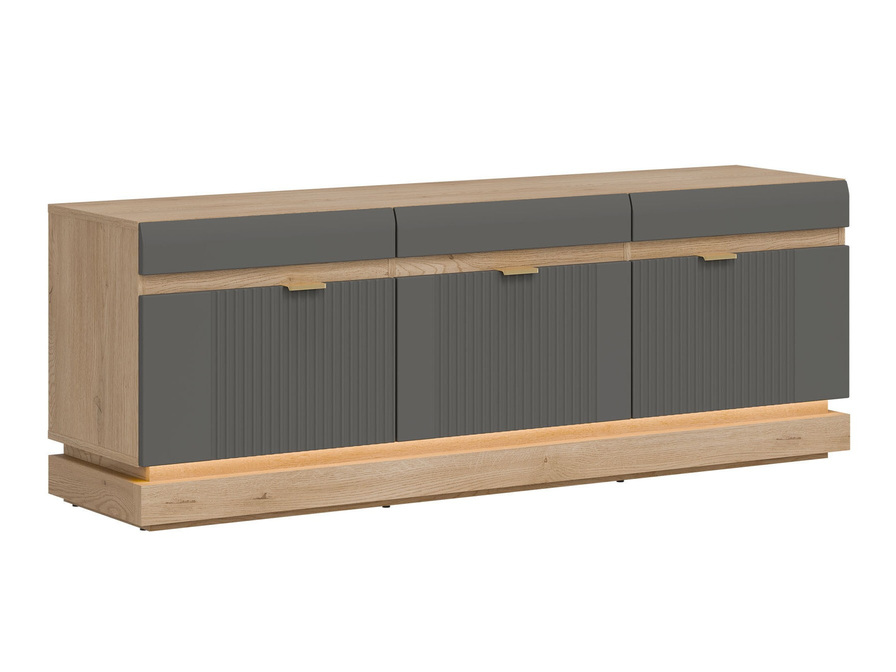 TV-állvány Teselbu 100 (Szürke + Torro tölgy)