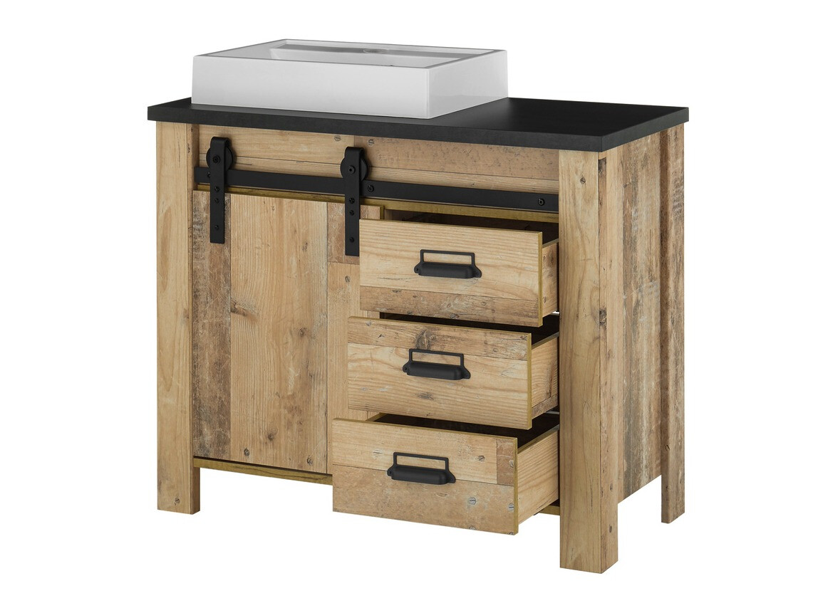 Fürdőszobai garnitúra Cirtale 136 (Érett tölgy + Antracit)