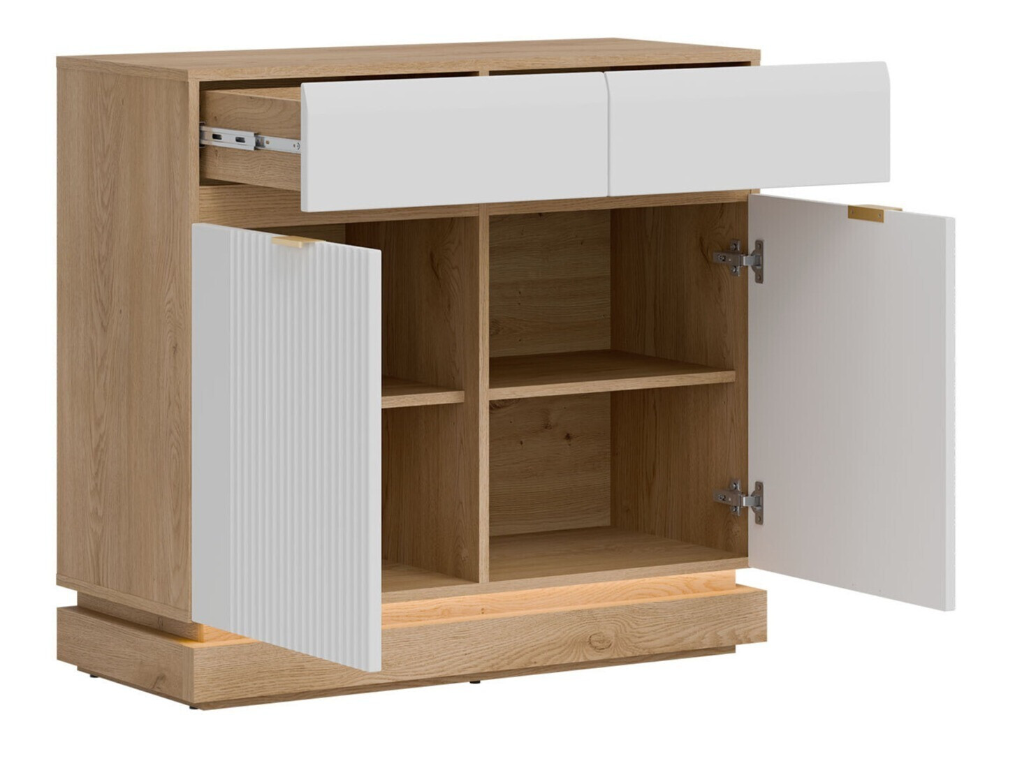 Komód Teselbu 102 (Fehér + Tölgy)