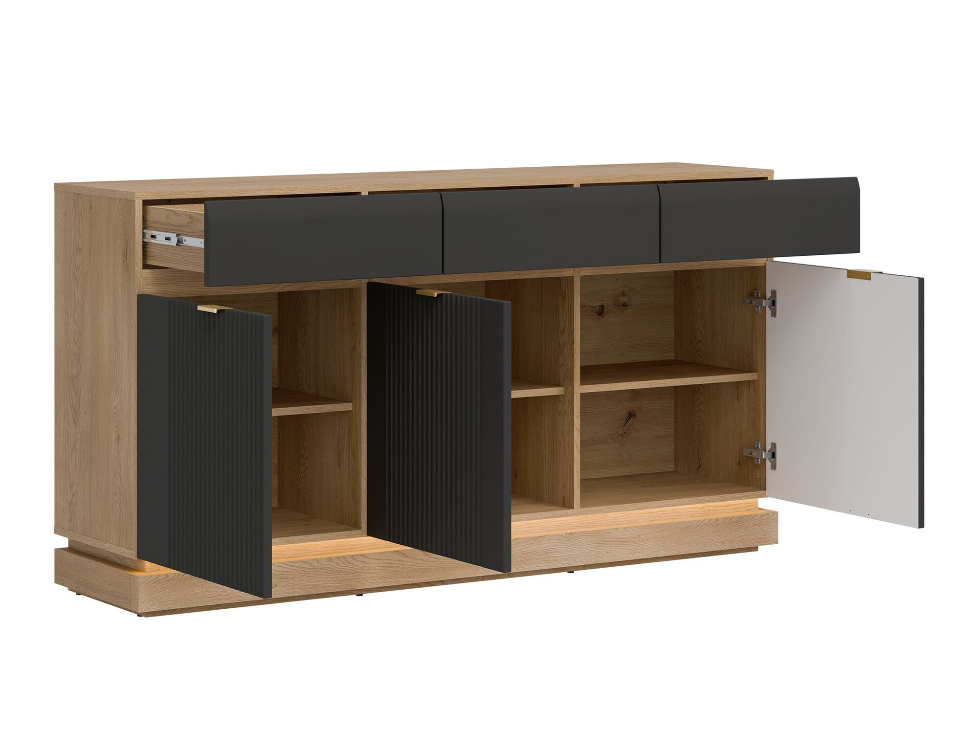 Komód Teselbu 104 (Antracit + Tölgy)