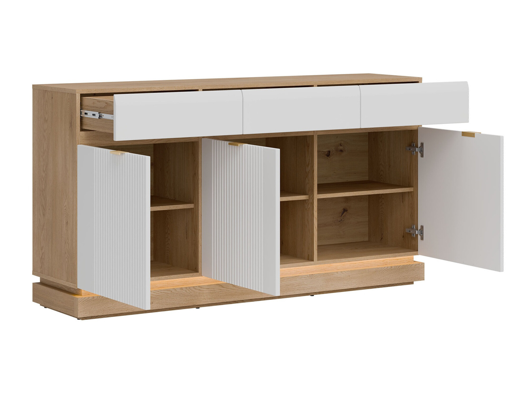 Komód Teselbu 104 (Fehér + Tölgy)