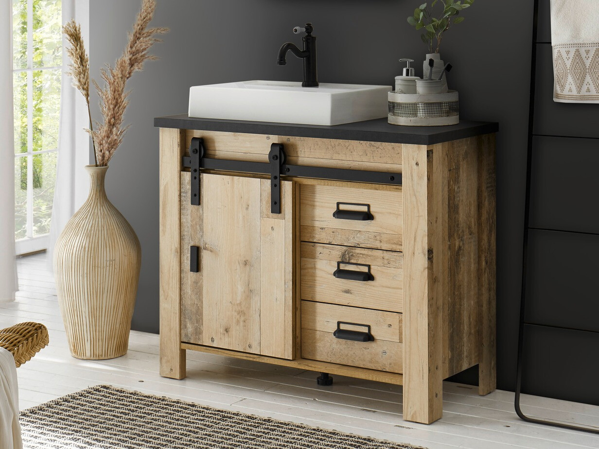 Mosdó alatti álló szekrény Cirtale 133 (Érett tölgy + Antracit)