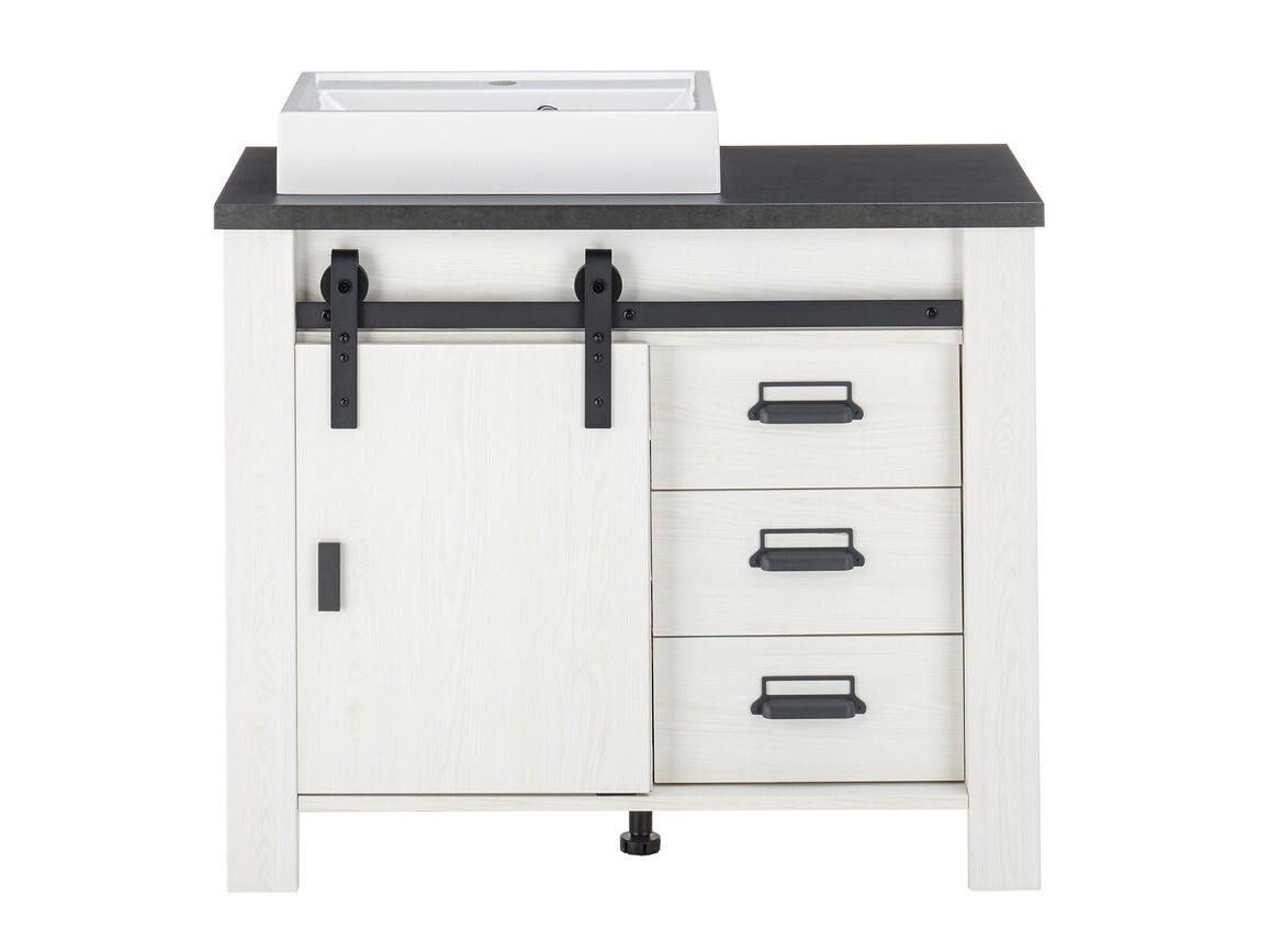 Mosdó alatti álló szekrény Cirtale 133 (Fehérített fenyő + Antracit)