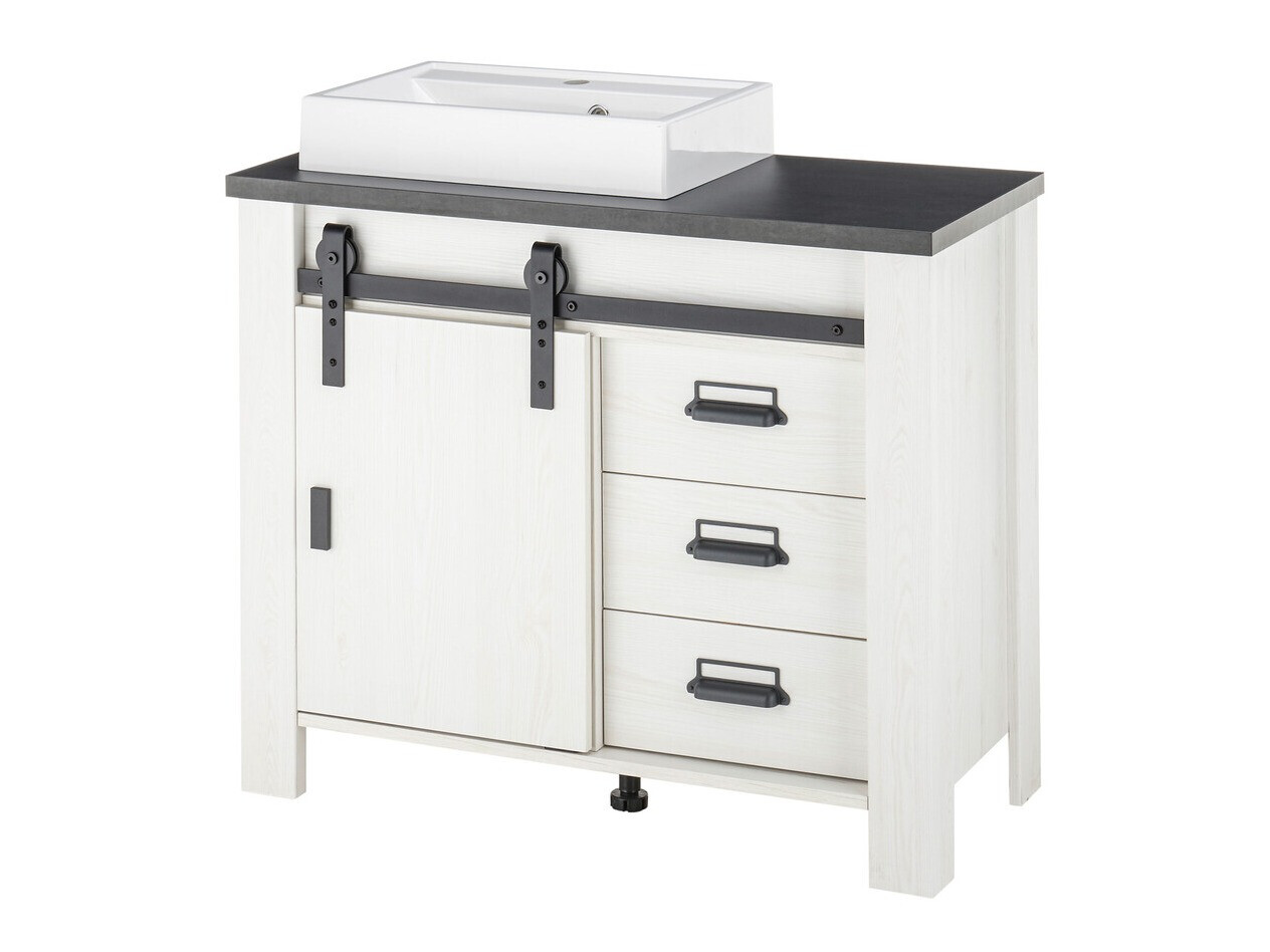 Mosdó alatti szekrény Cirtale 133 (Fehérített fenyő + Antracit)