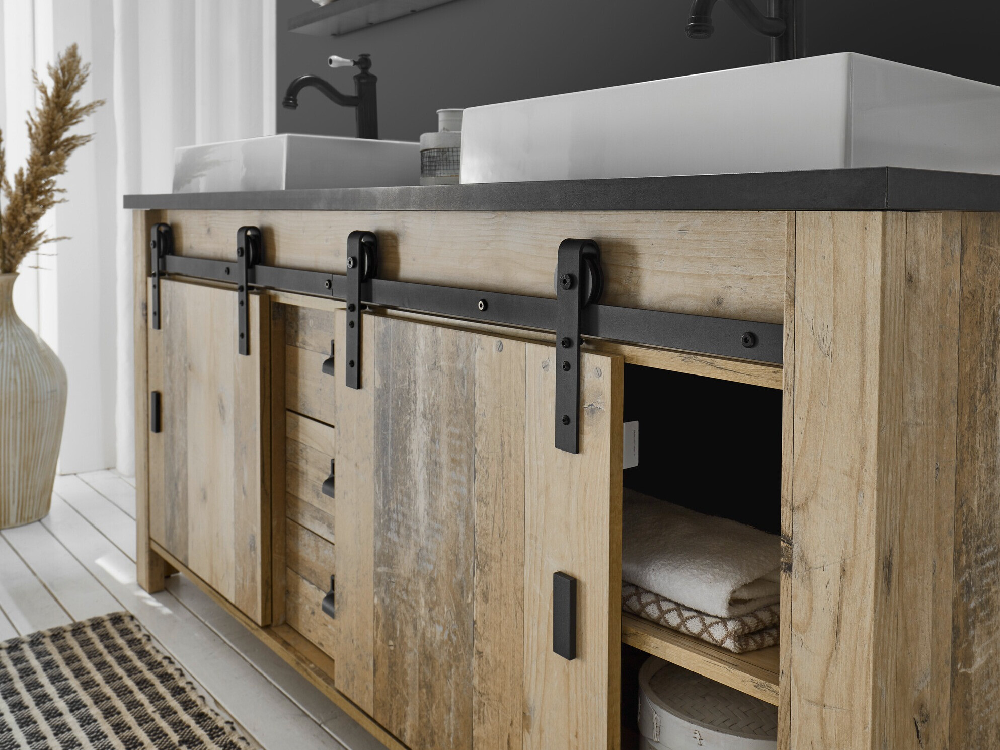 Mosdó alatti szekrény Cirtale 134 (Érett tölgy + Antracit)