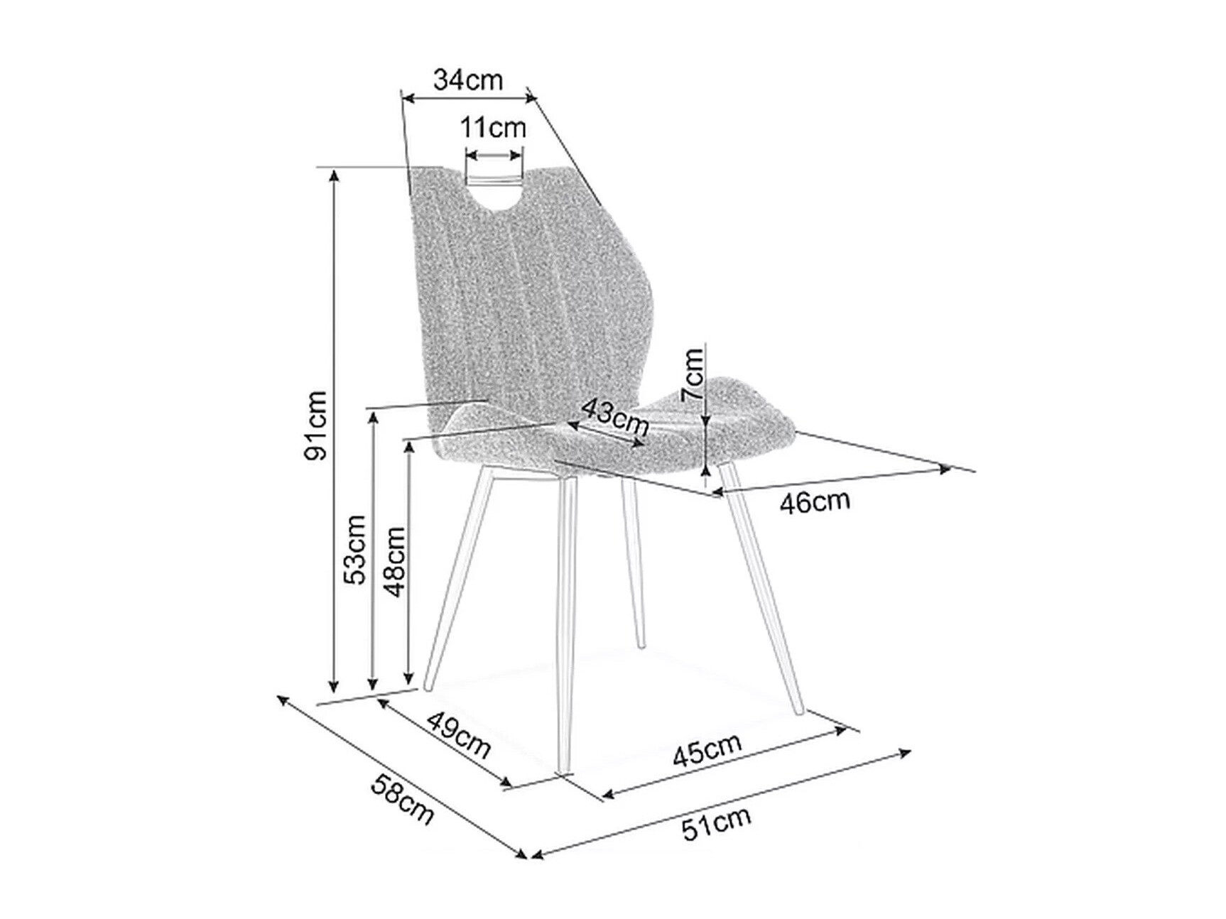 Szék Detroit 735 (Szürke)