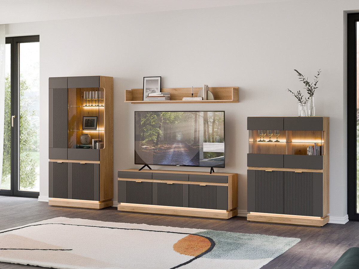 Szekrény Teselbu 105 (Antracit + Tölgy)