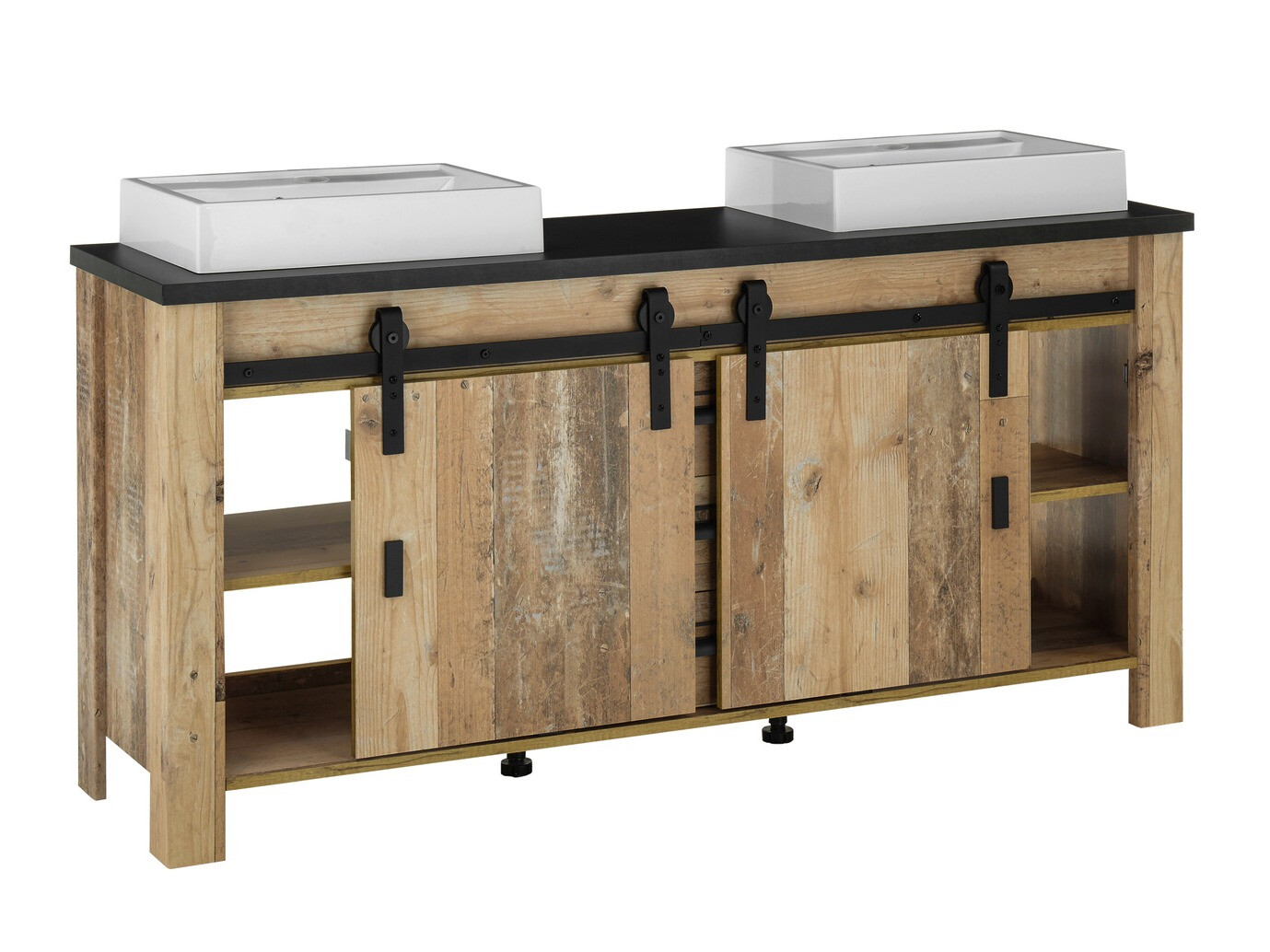 Fürdőszobai garnitúra Cirtale 137 (Érett tölgy + Antracit)