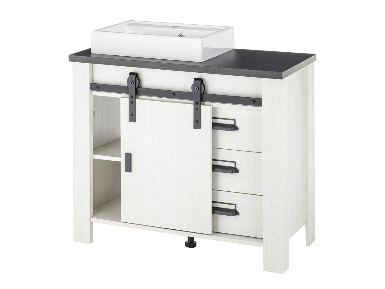 Fürdőszobai garnitúra Cirtale 138 (Fehérített fenyő + Antracit)