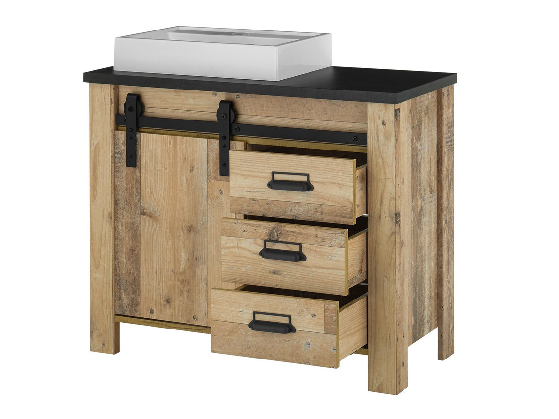 Fürdőszobai garnitúra Cirtale 139 (Érett tölgy + Antracit)