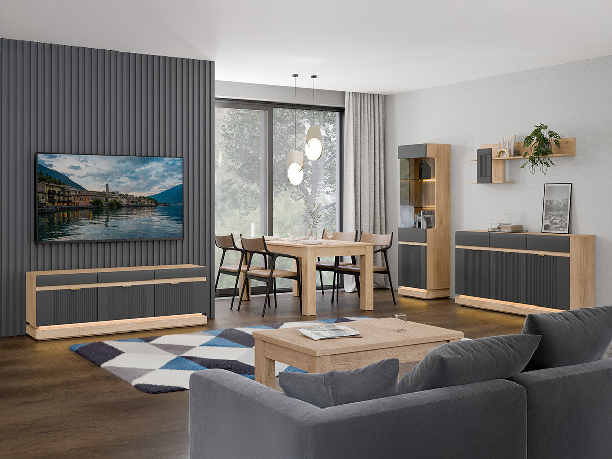 Könyvespolc Teselbu 109 (Antracit + Tölgy)