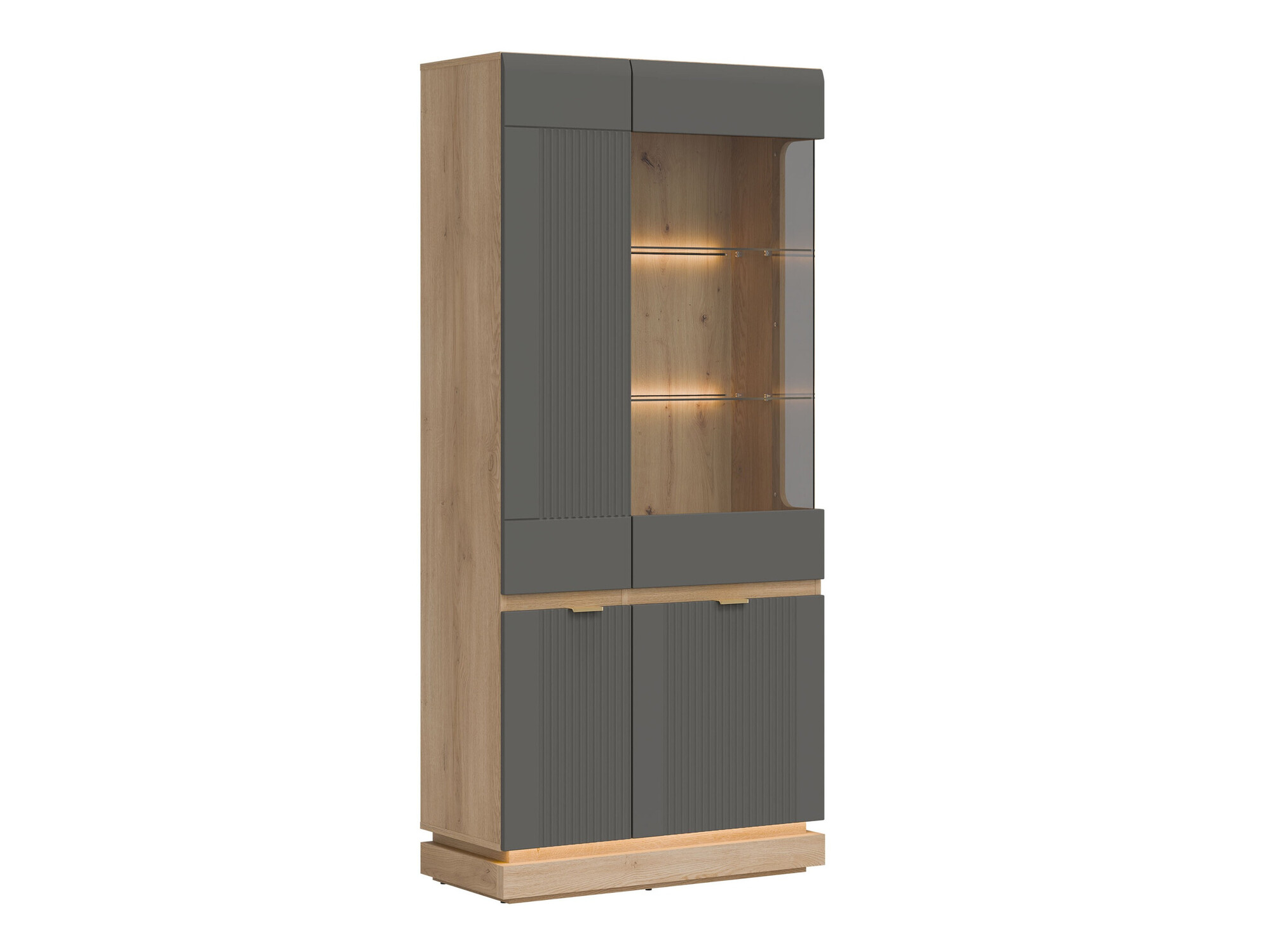 Könyvespolc Teselbu 111 (Szürke + Tölgy)