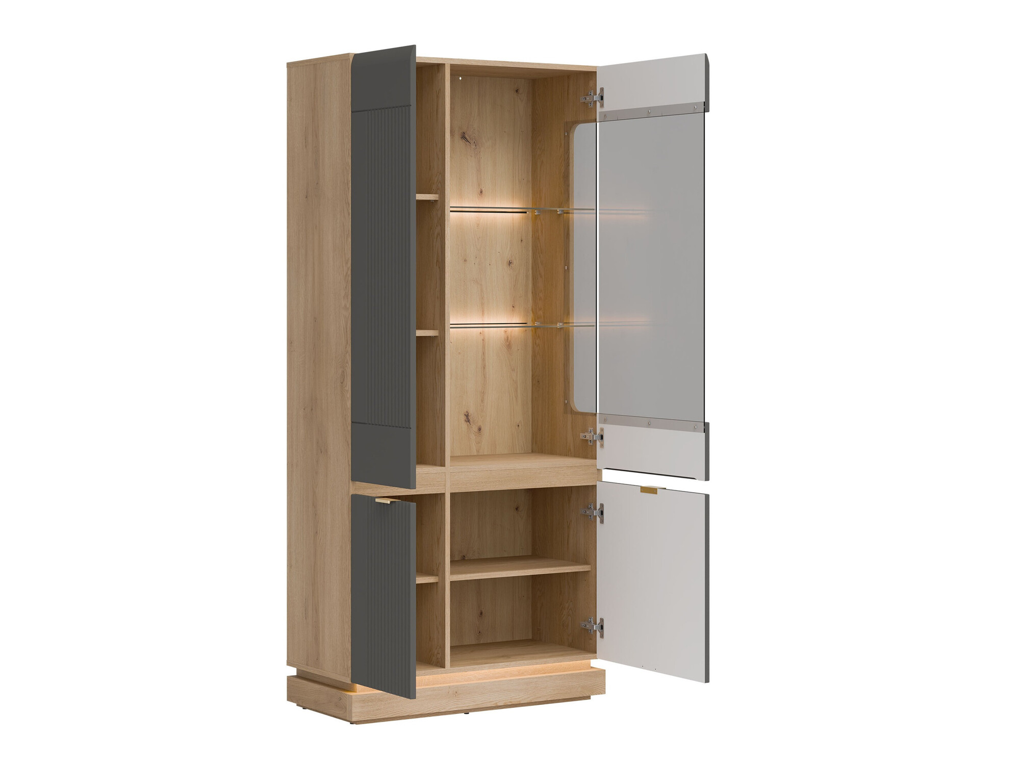 Könyvespolc Teselbu 111 (Szürke + Tölgy)