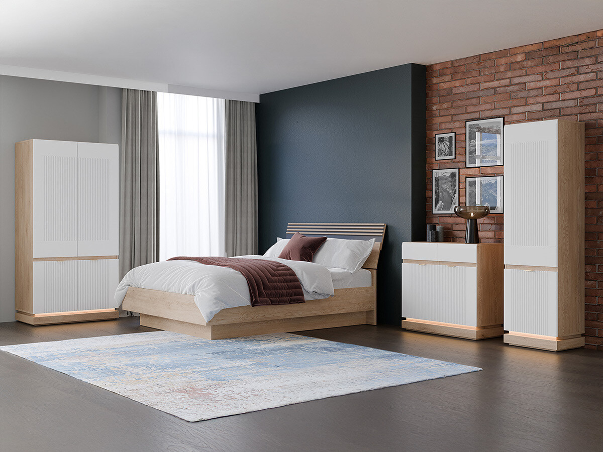 Könyvespolc Teselbu 112 (Fehér + Tölgy)