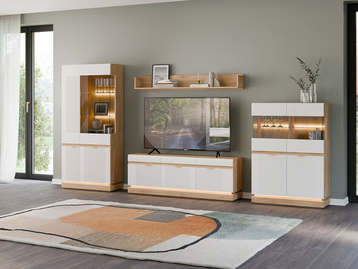 Nappali szett Teselbu 116 (Fehér + Tölgy)