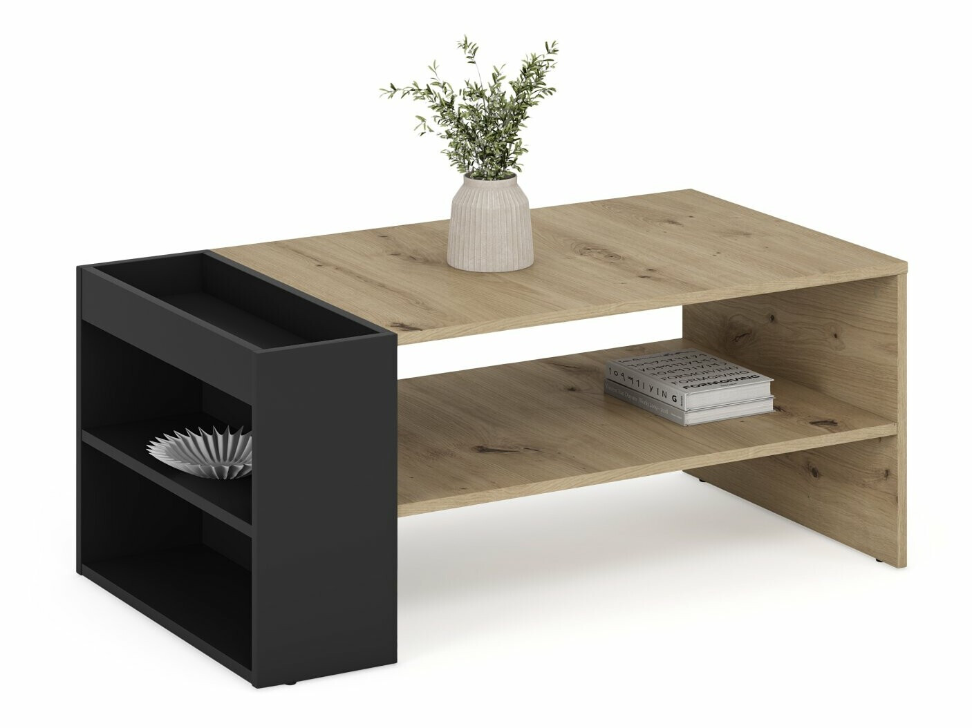 Dohányzóasztal Houston 1946 (Fekete + Artisan tölgy)