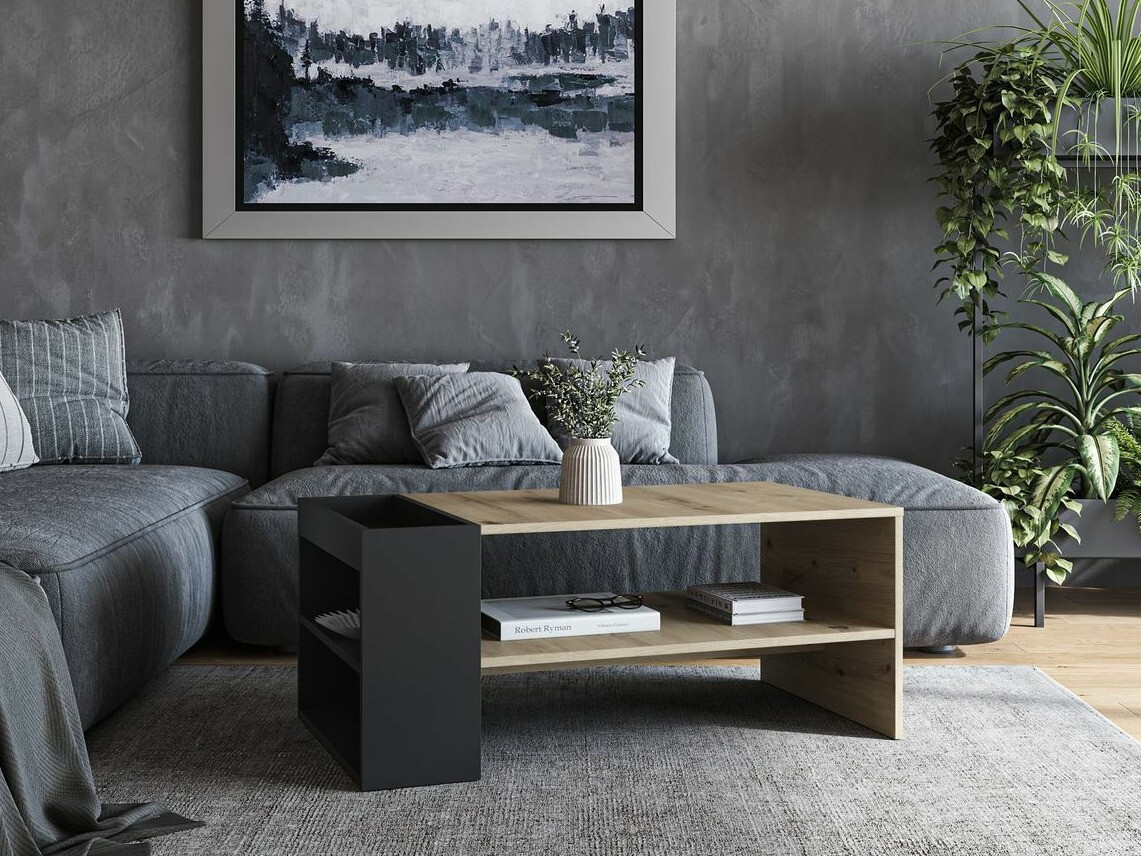 Dohányzóasztal Houston 1946 (Fekete + Artisan tölgy)