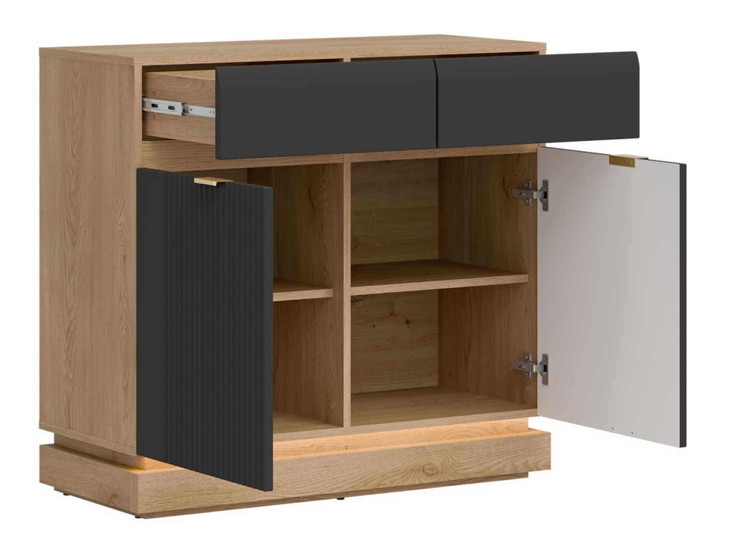 Hálószoba garnitúra Teselbu 117 (Antracit + Tölgy)