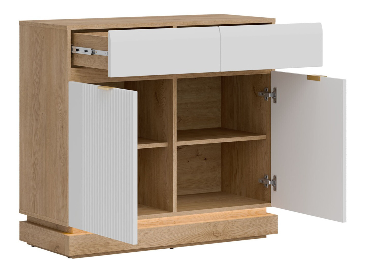 Hálószoba garnitúra Teselbu 117 (Fehér + Tölgy)