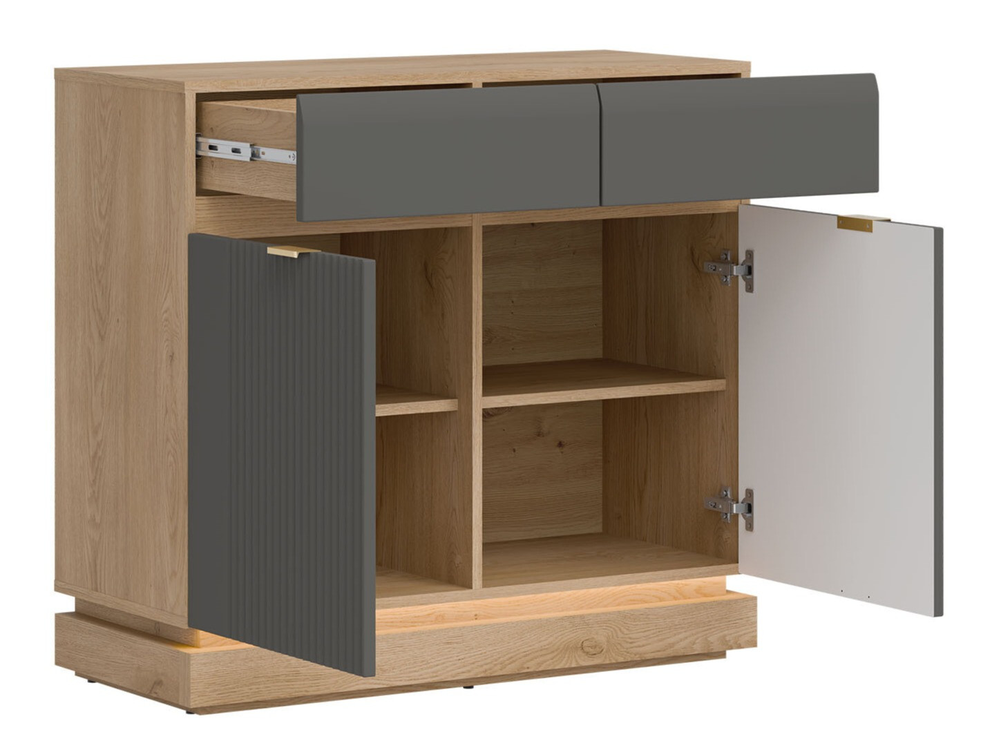 Hálószoba garnitúra Teselbu 117 (Szürke + Tölgy)