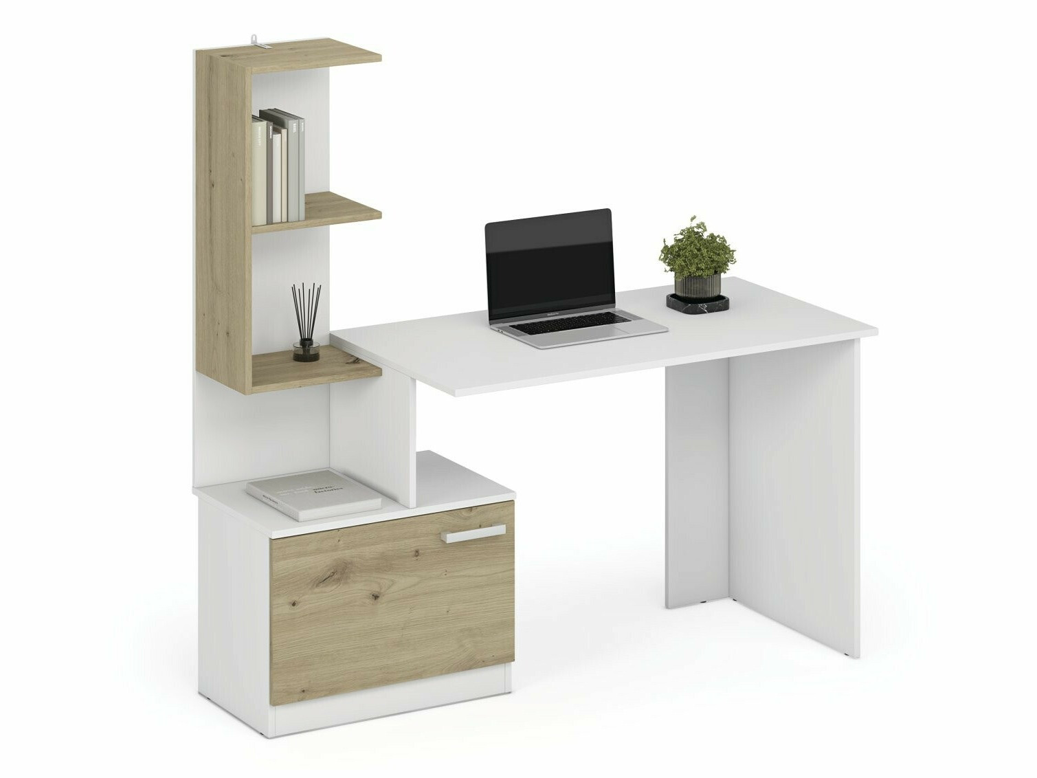 Íróasztal Houston 1948 (Fehér + Artisan tölgy)