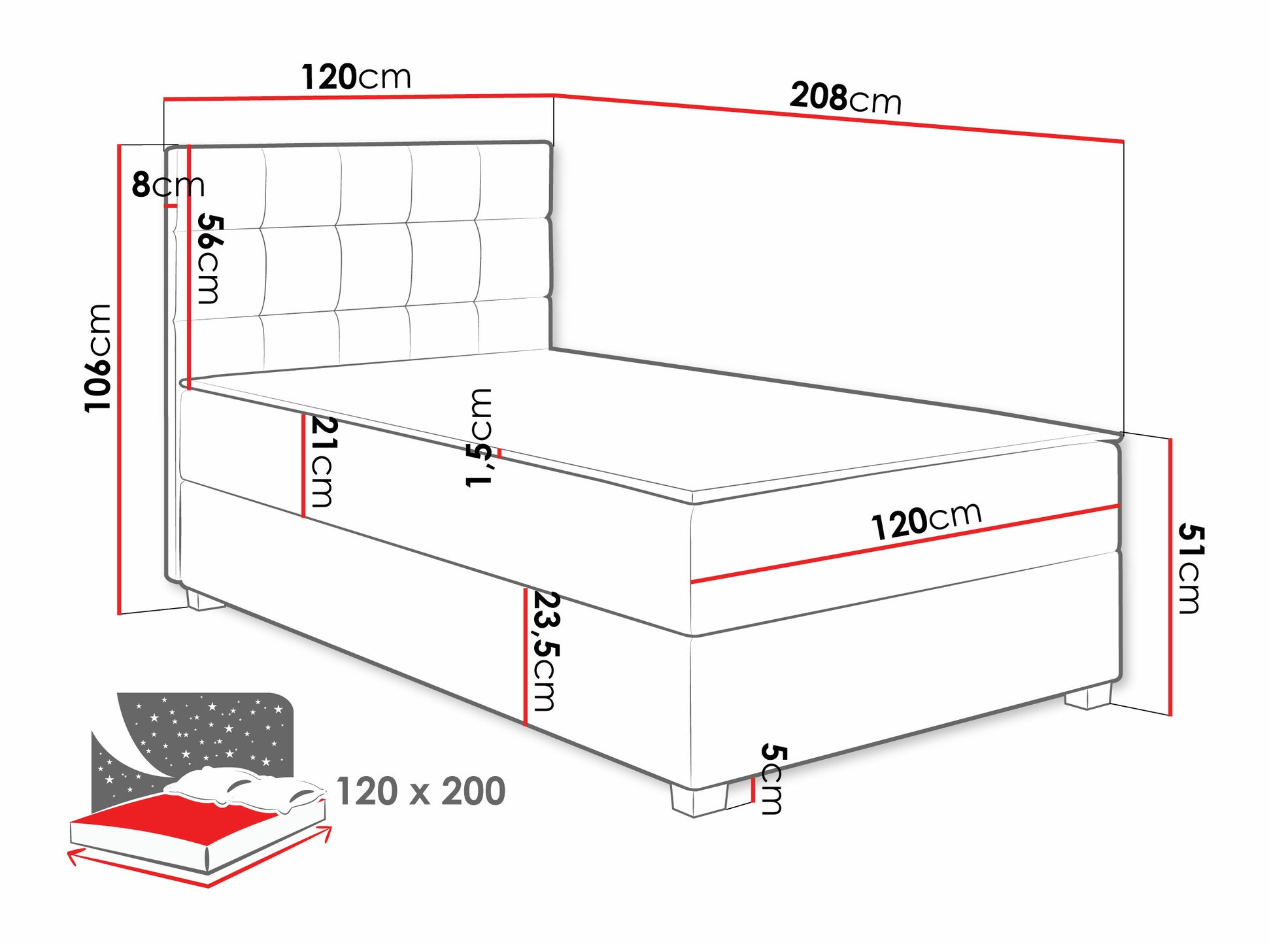 Kontinentális ágy Sanford 107 (Manila 02)
