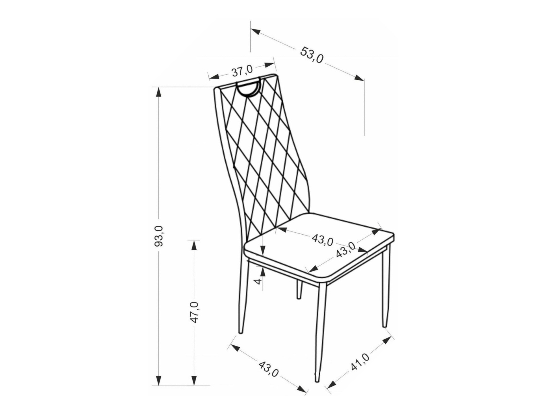 Szék Houston 1952 (Fekete)