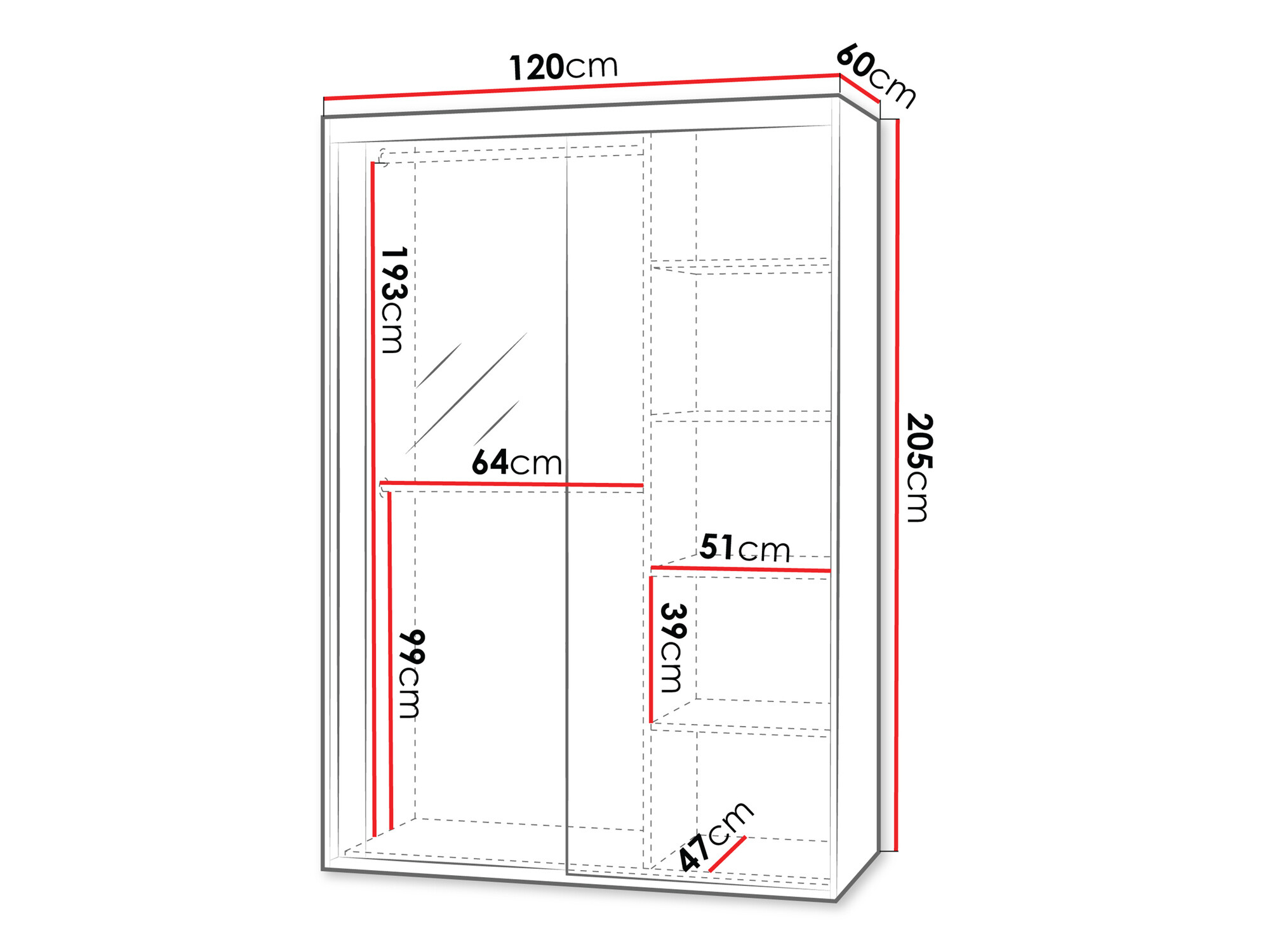 Gardróbszekrény Hederus (Fehér)