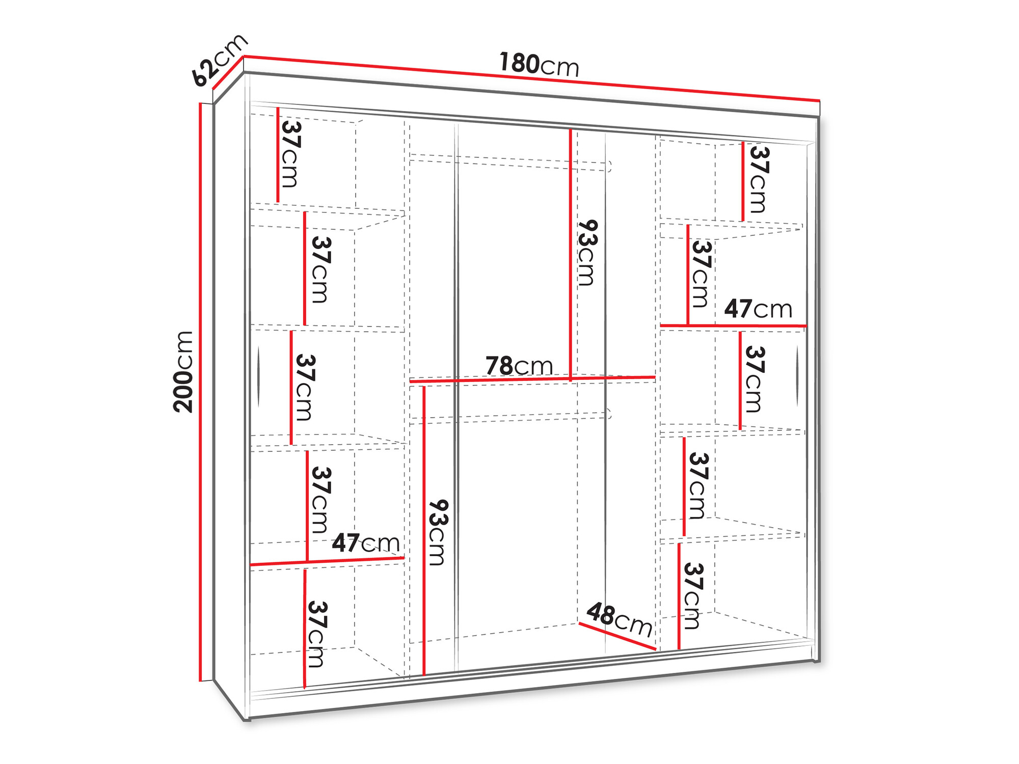 Gardróbszekrény Hartford 500 (Fekete)