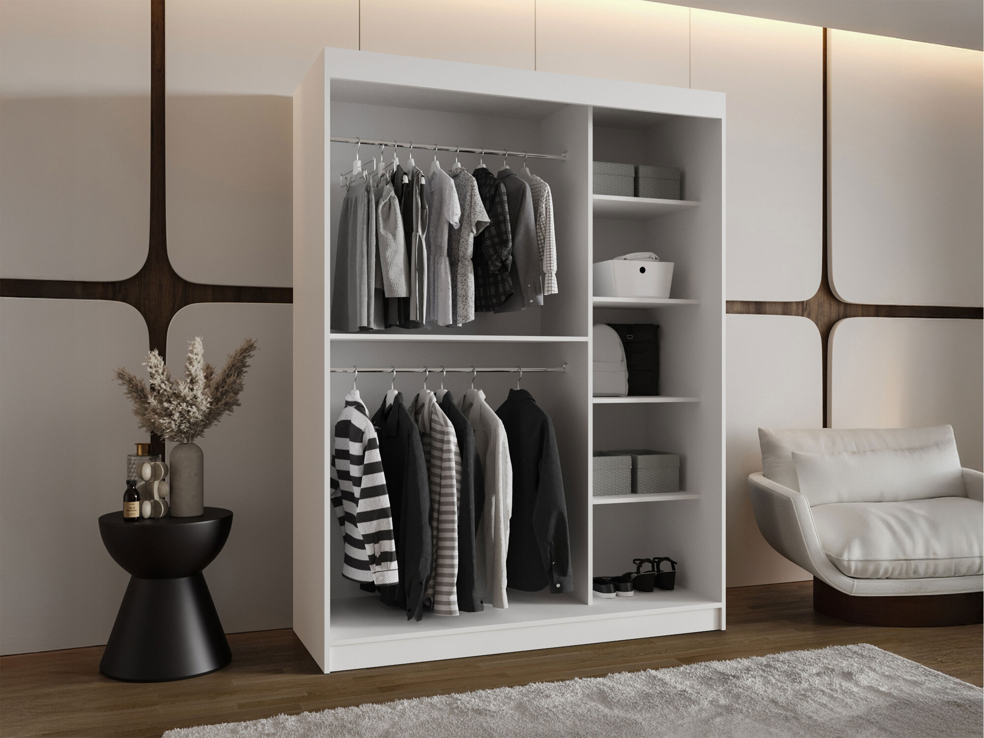 Gardróbszekrény Hartford 502 (Fekete)