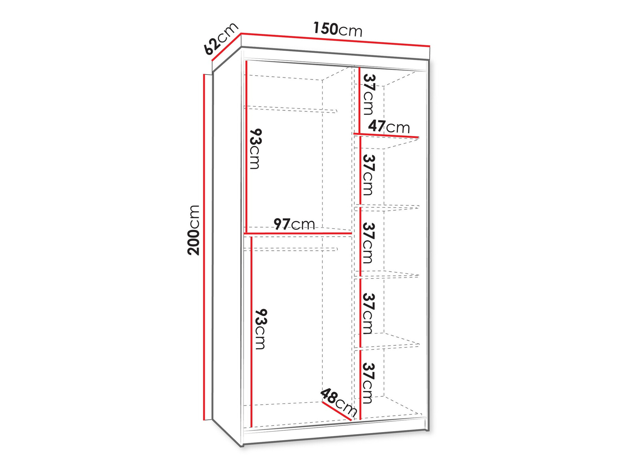 Gardróbszekrény Hartford 503 (Fehér)