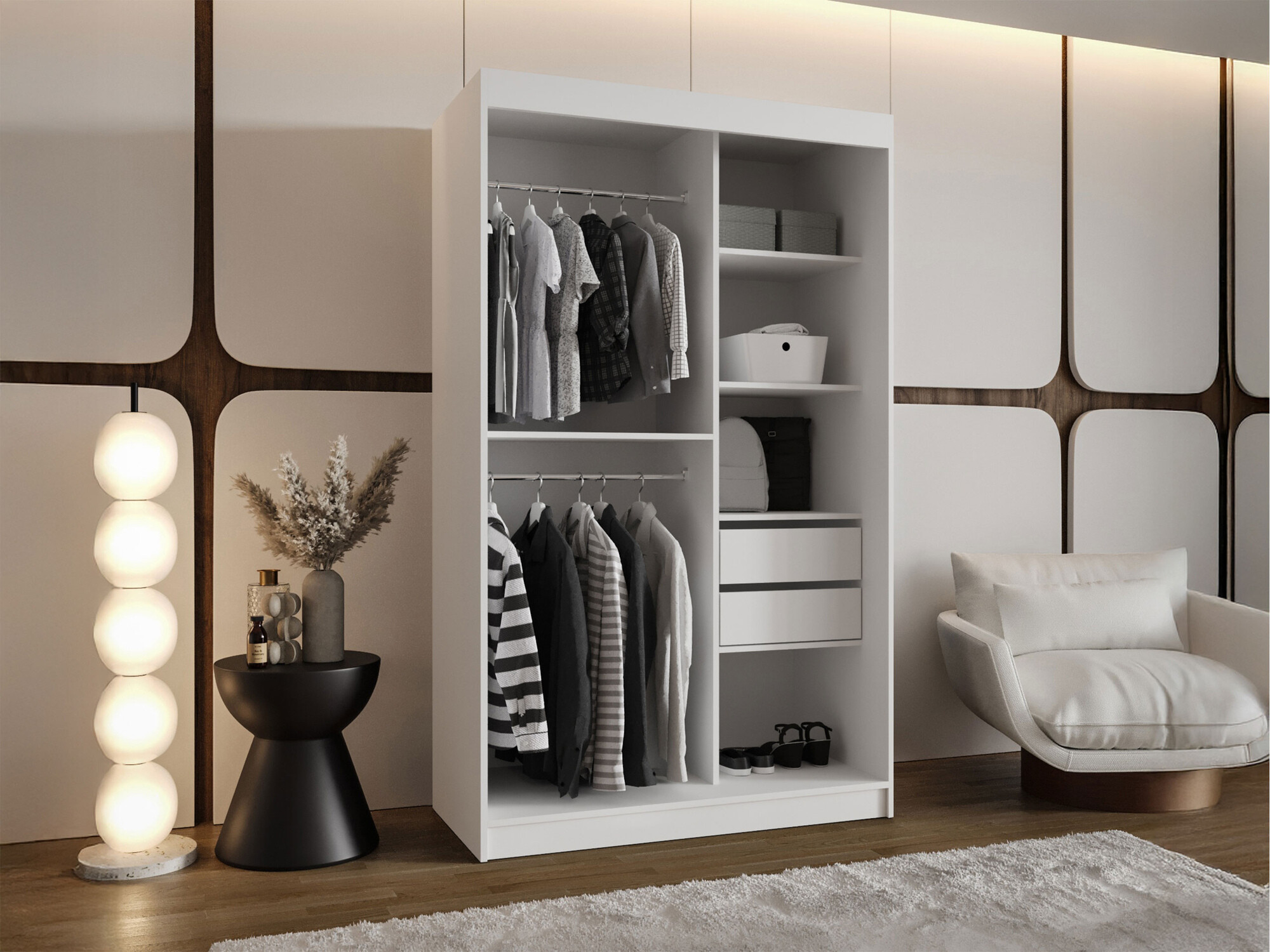 Gardróbszekrény Hartford 504 (Fekete)