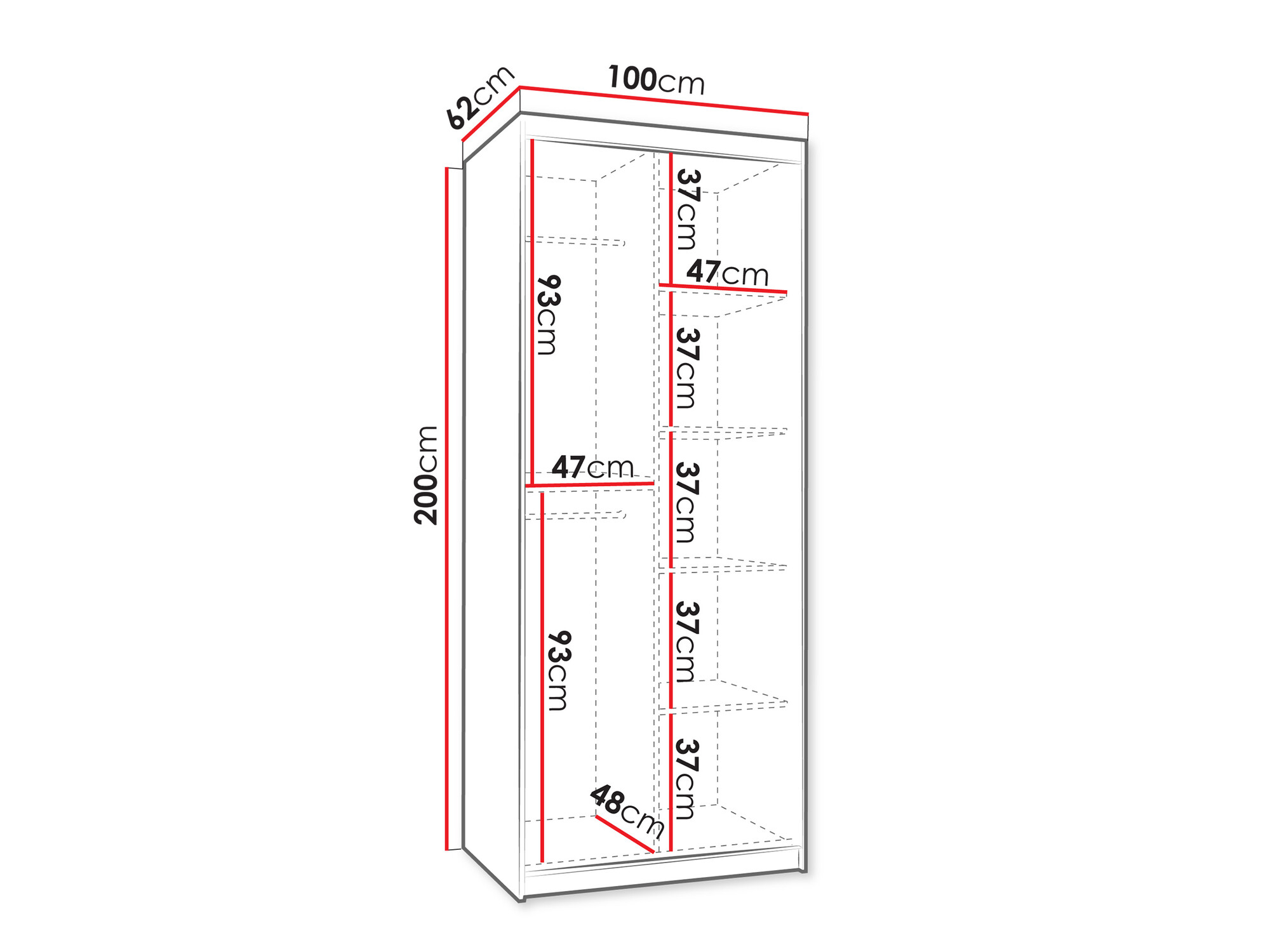 Gardróbszekrény Hartford 505 (Fekete)