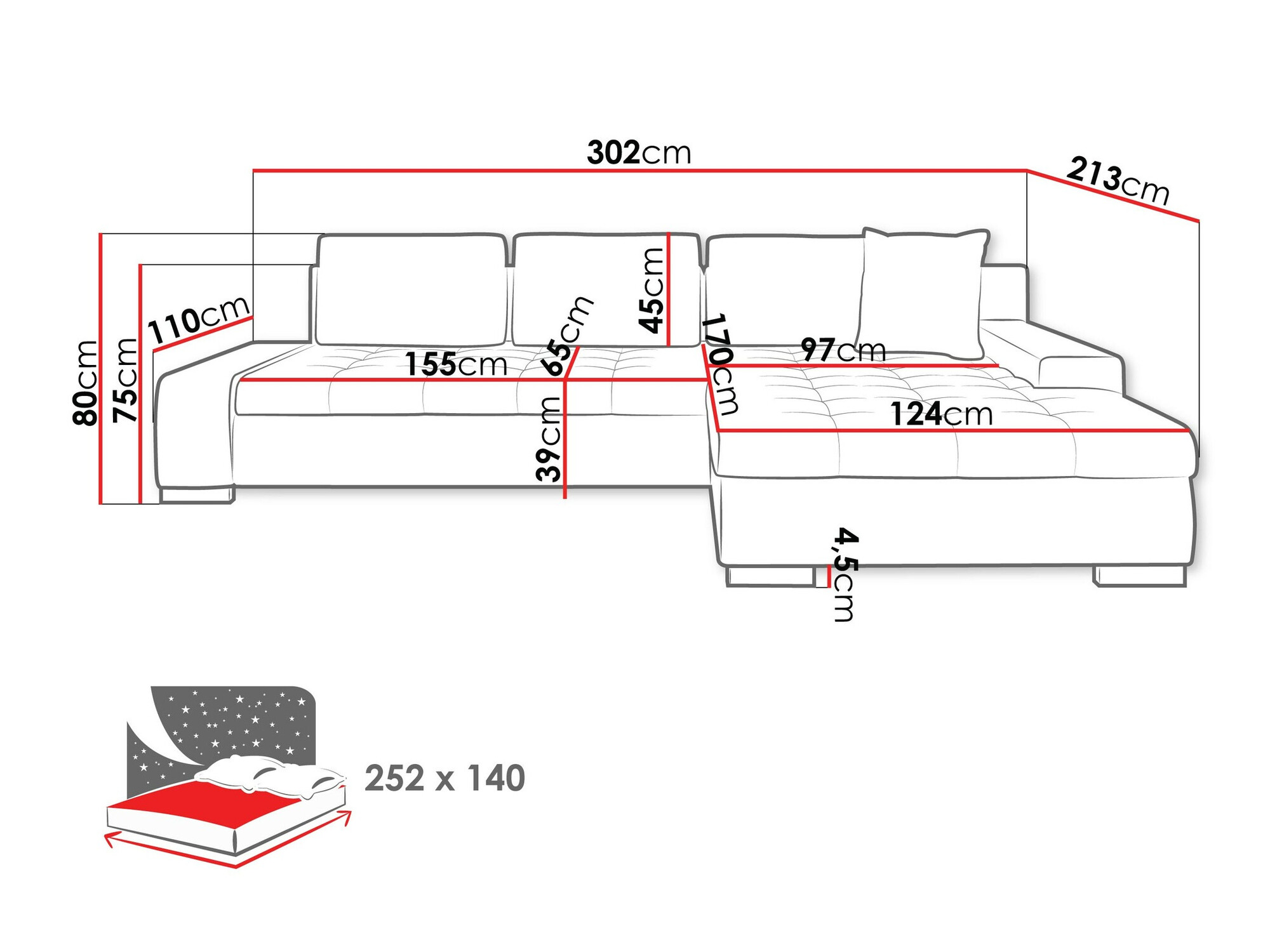 Sarokkanapé Comfivo 147 (Coral 50)