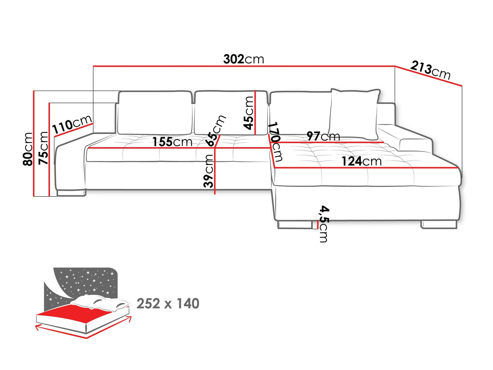 Sarokkanapé Comfivo Nitor II (Wave 05)
