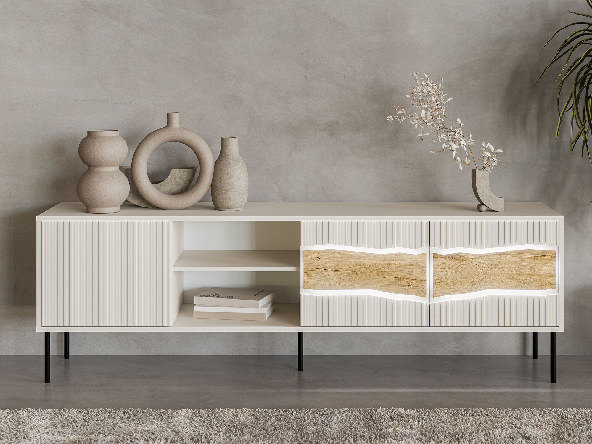 TV-állvány Monevare 102 (Wotan tölgy + Kasmír)