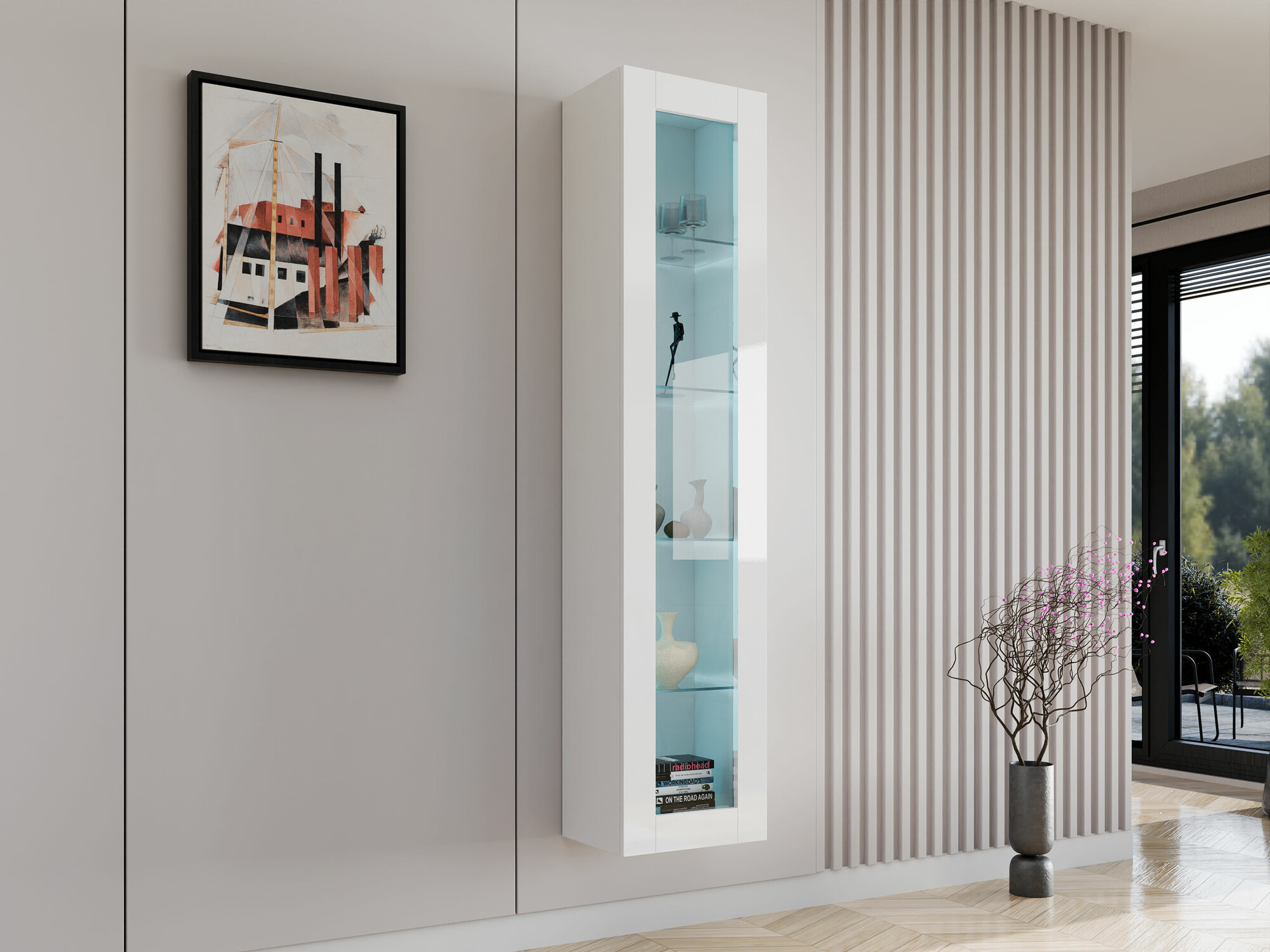 Fali polc Vilrin IV (Fehér + Fényes fehér)