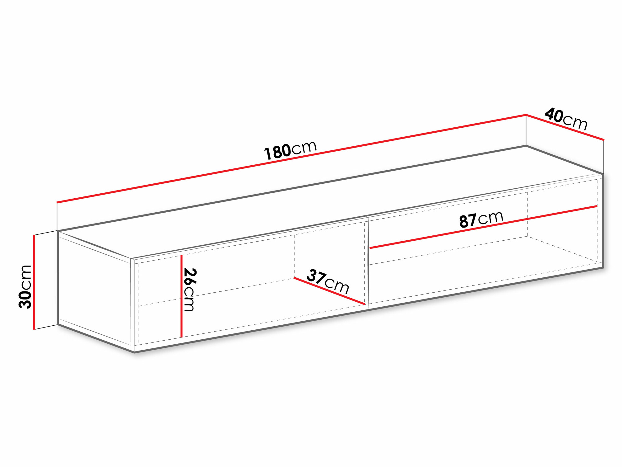 TV-állvány Vilrin I (Fehér + Fényes fehér)